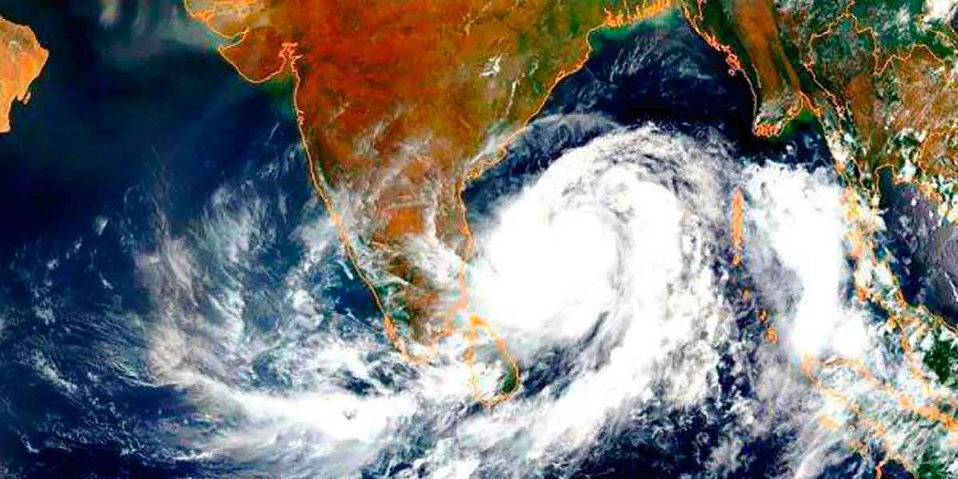 A storm forming in the Bay of Bengal