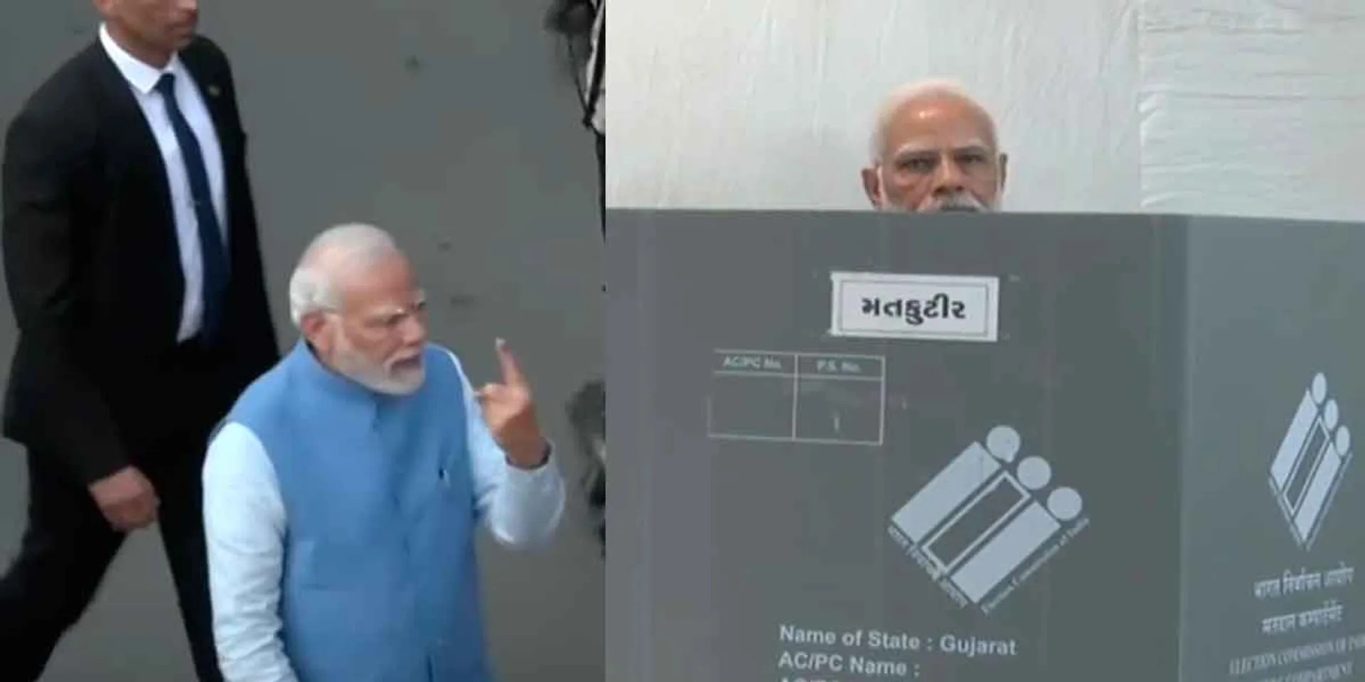  Gujarat Election; Modi who registered his vote