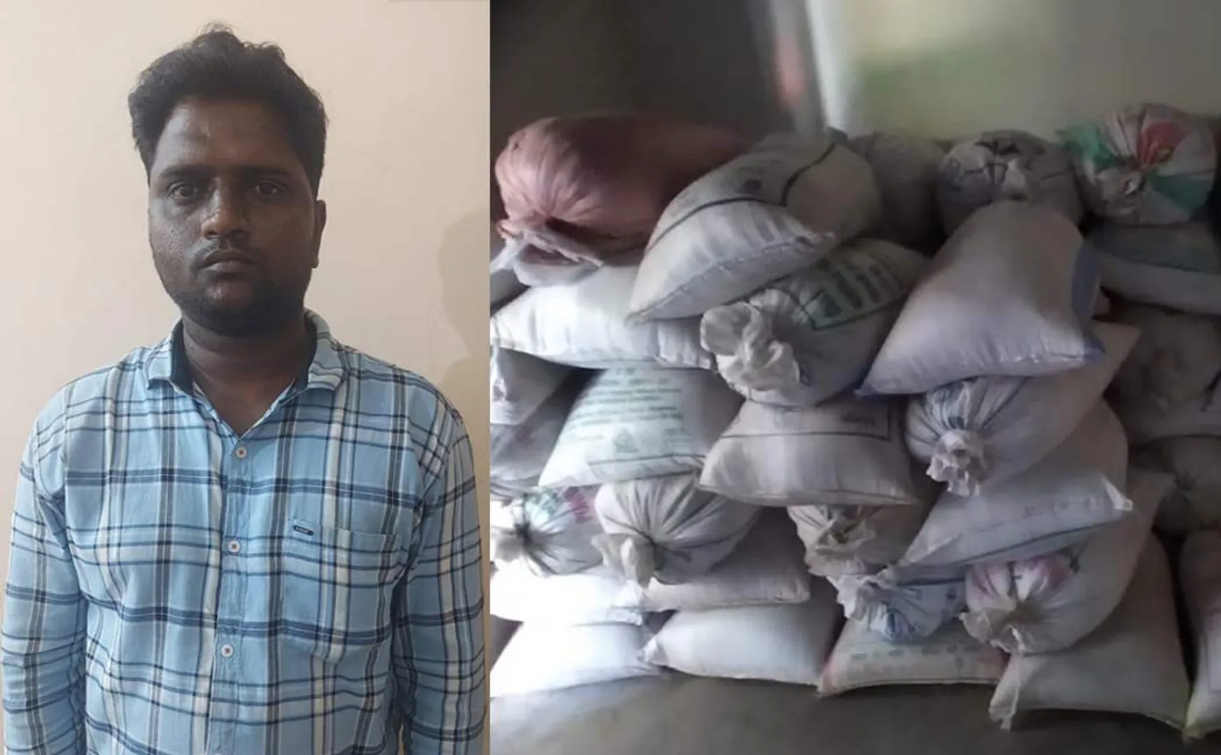 Man arrested for hoarding 3,500 kg of ration rice in Karur