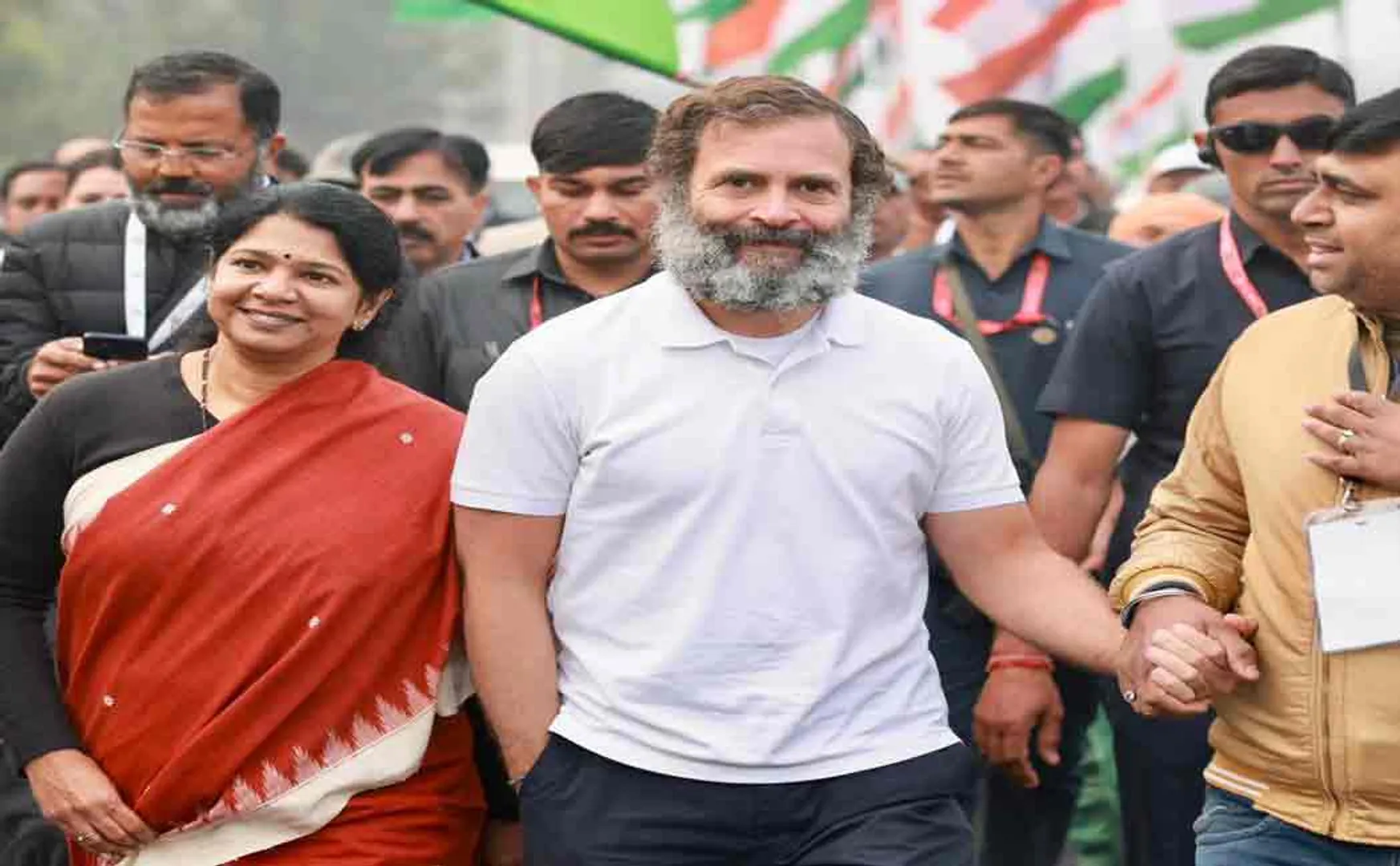 kanimozhi mp participated in rahul bharath jado yatra in haryana 