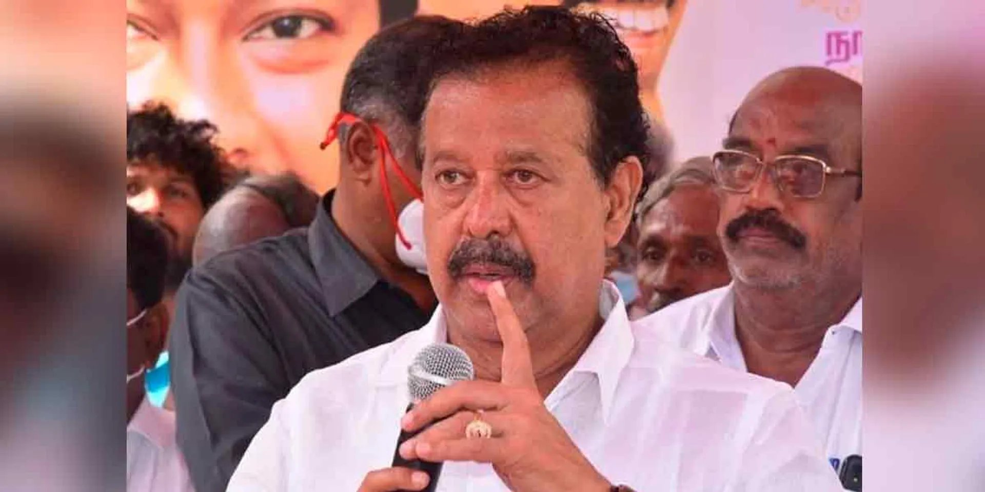 Minister Ponmudi was emotional on the stage