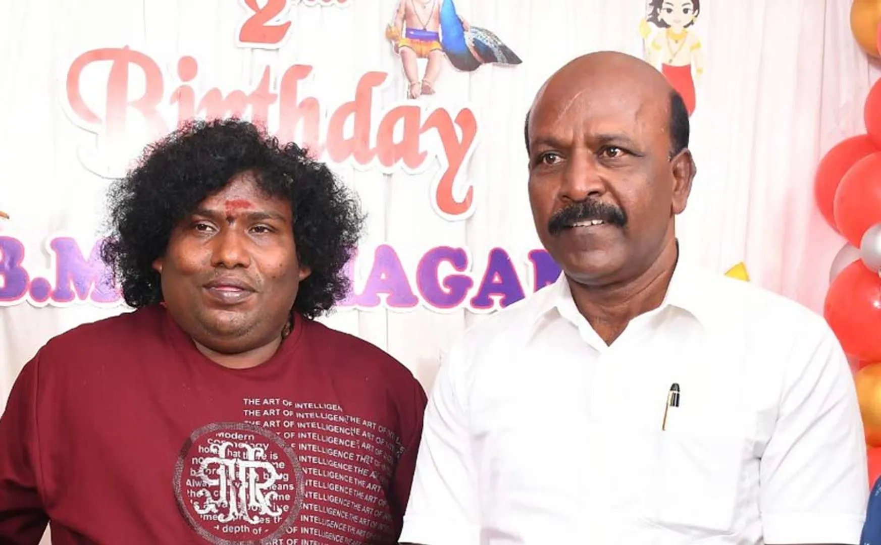 minister subramanian attend yogi babu baby birthday function 
