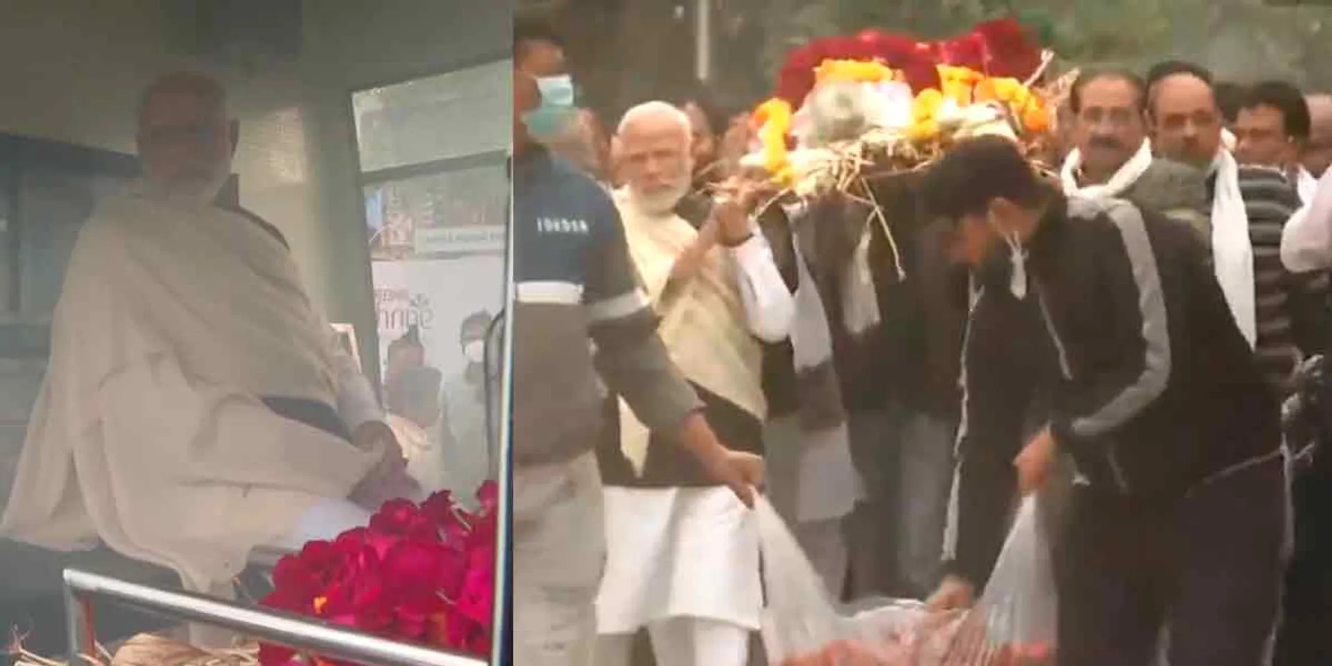  Mother's Funeral; Modi carrying the body
