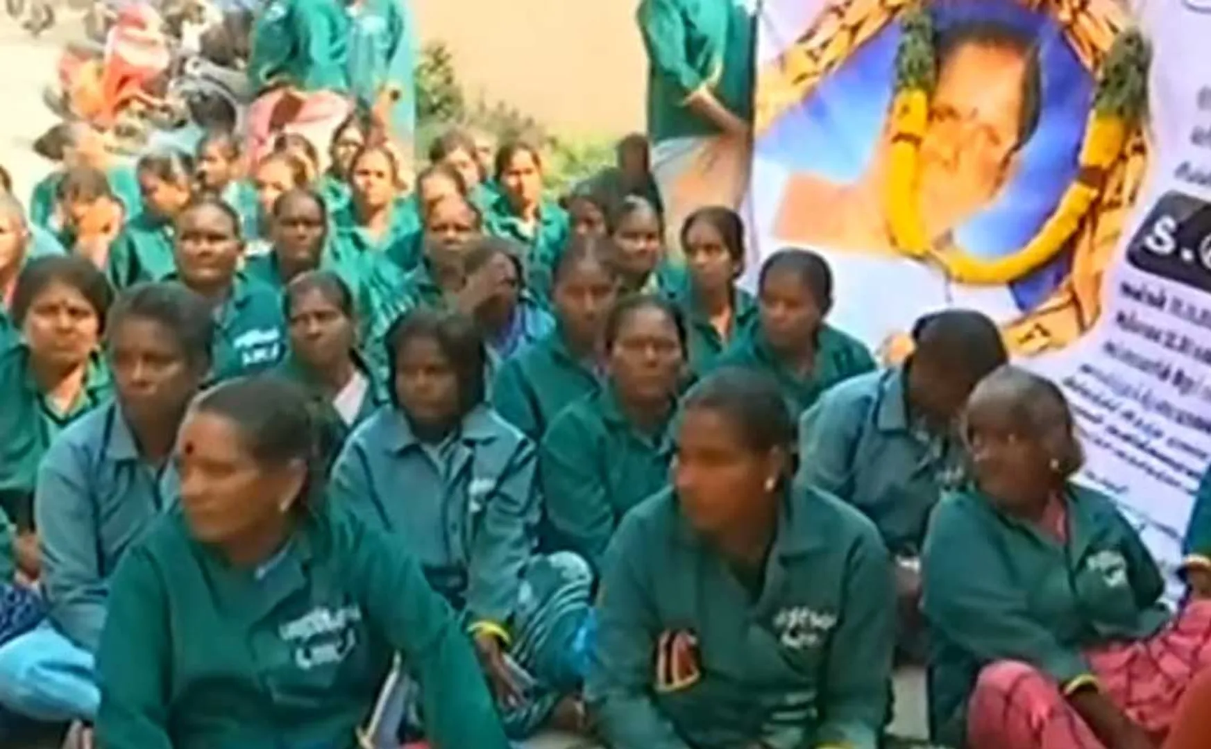 Sanitation workers are protesting to provide job security