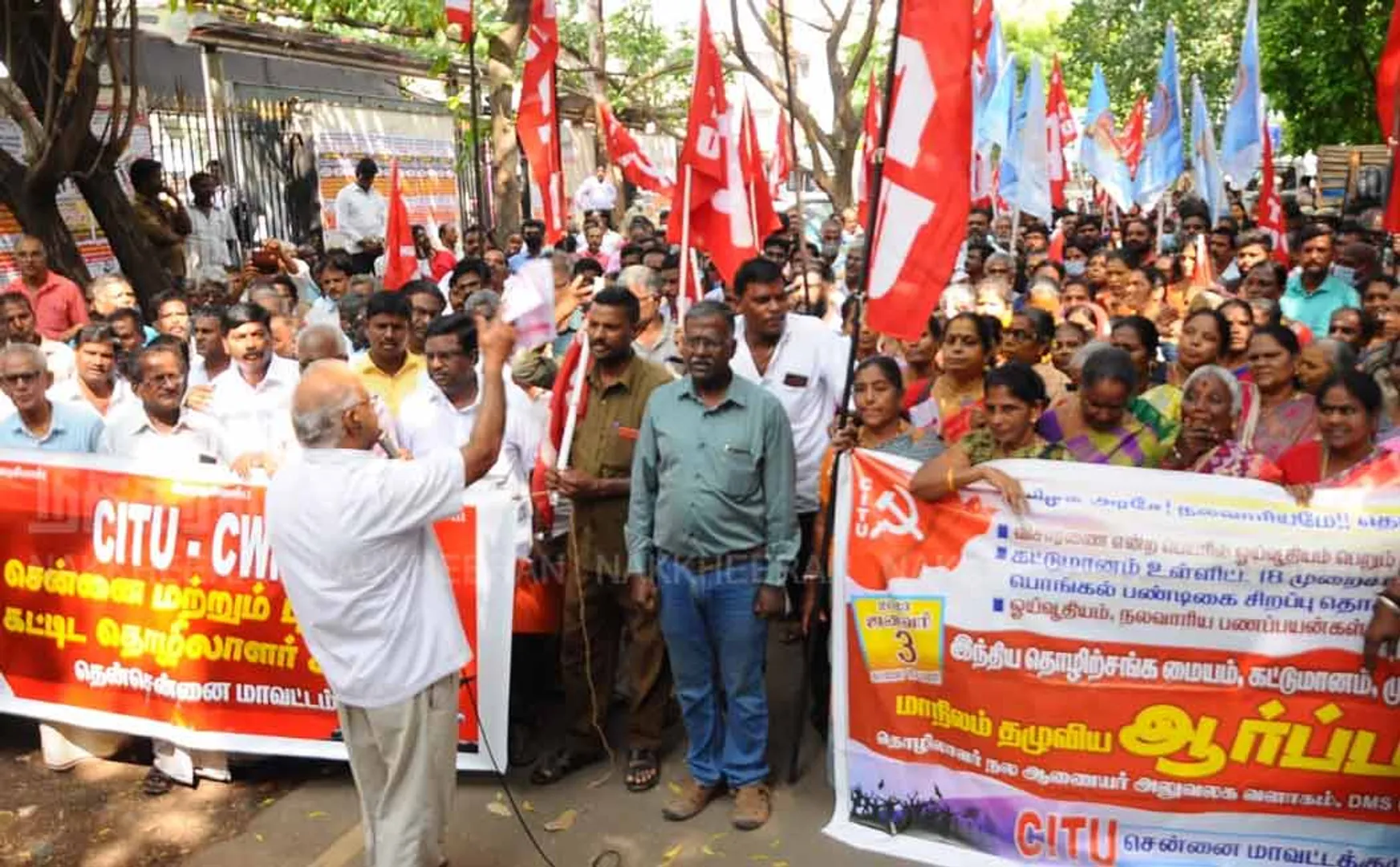 chennai construction workers issue in chennai teynampet tms campus