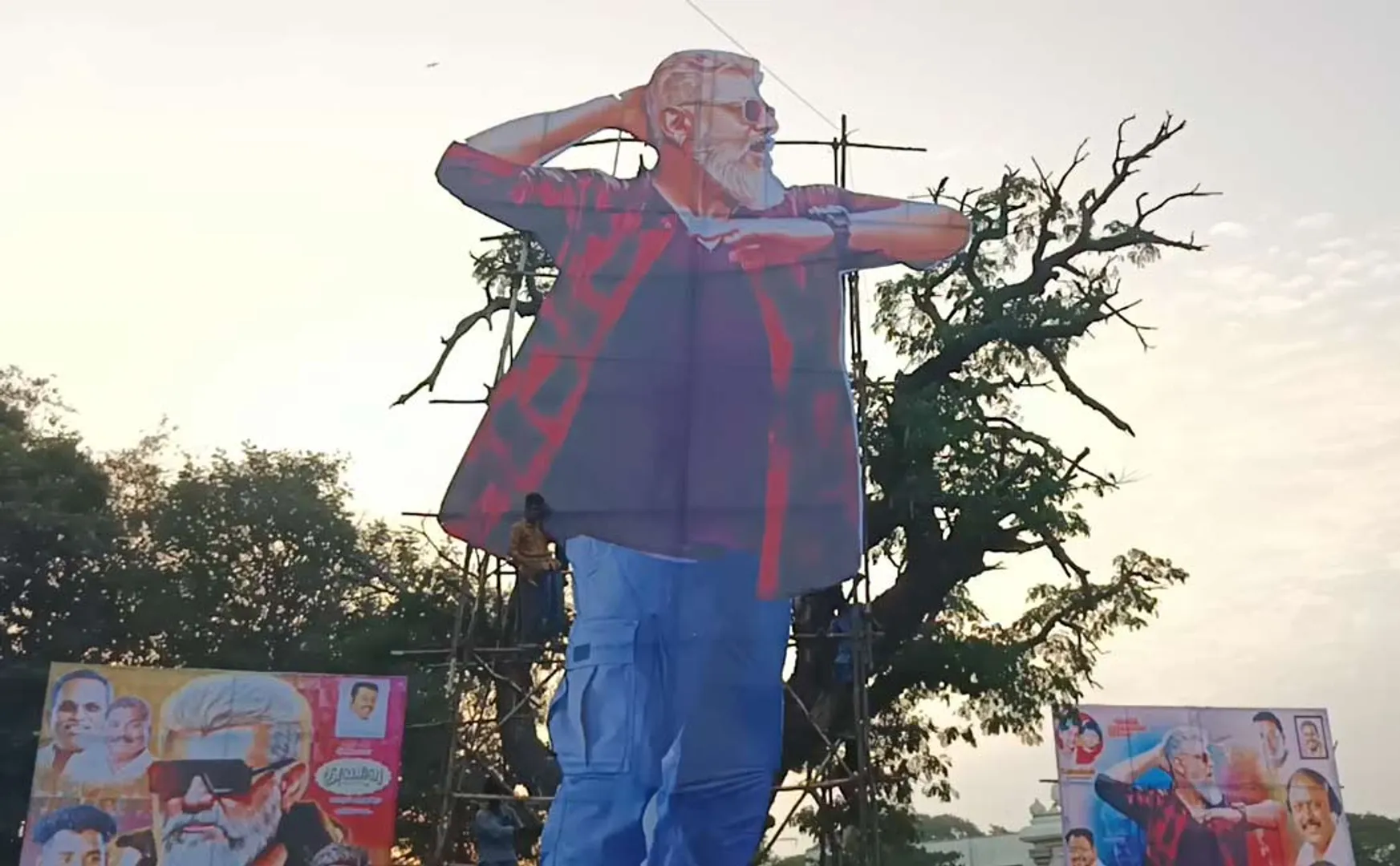 ajith thunivu banners celebration video goes viral on internet 
