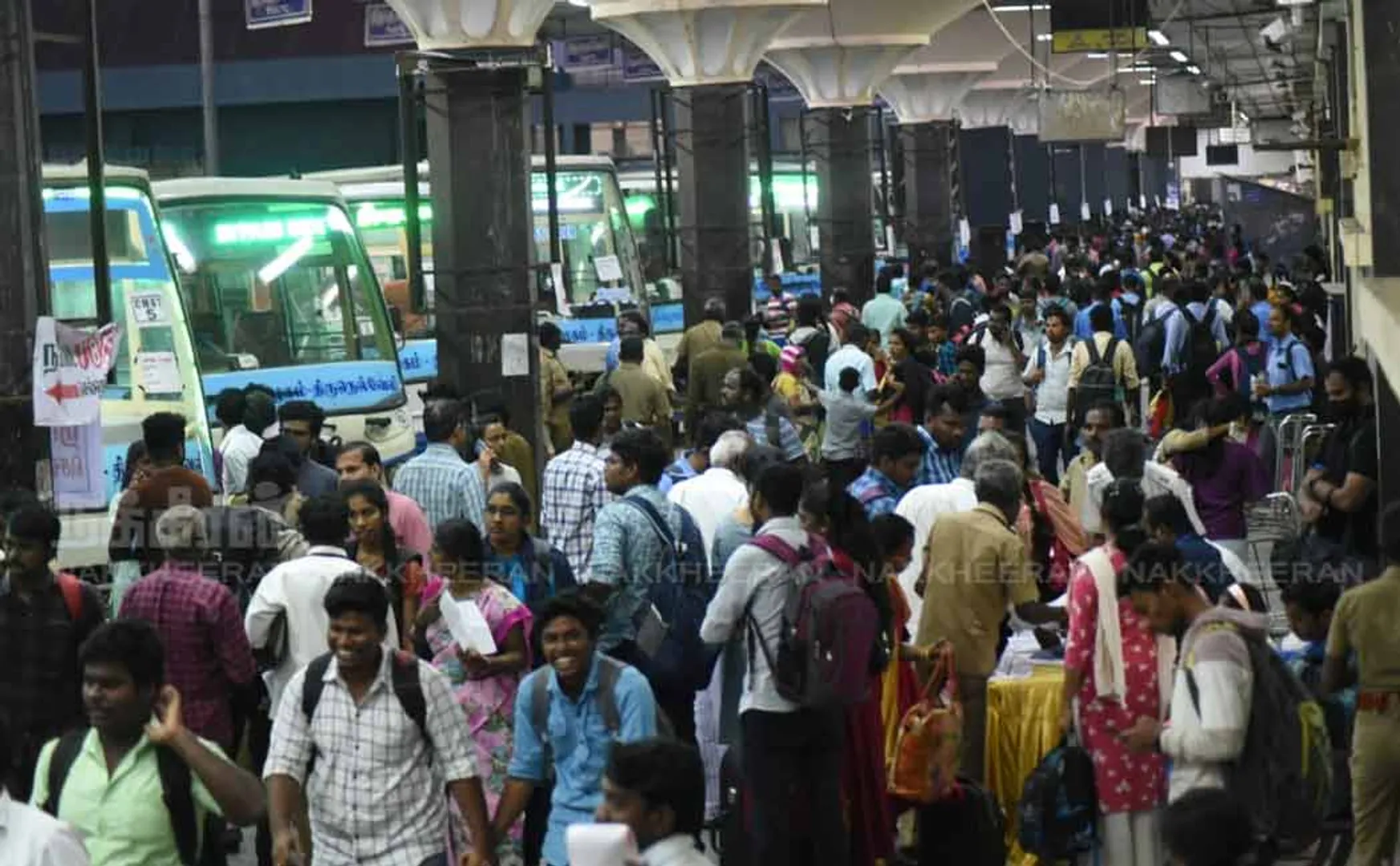 full rush in chennai koyambedu bus stand for pongal celebration 