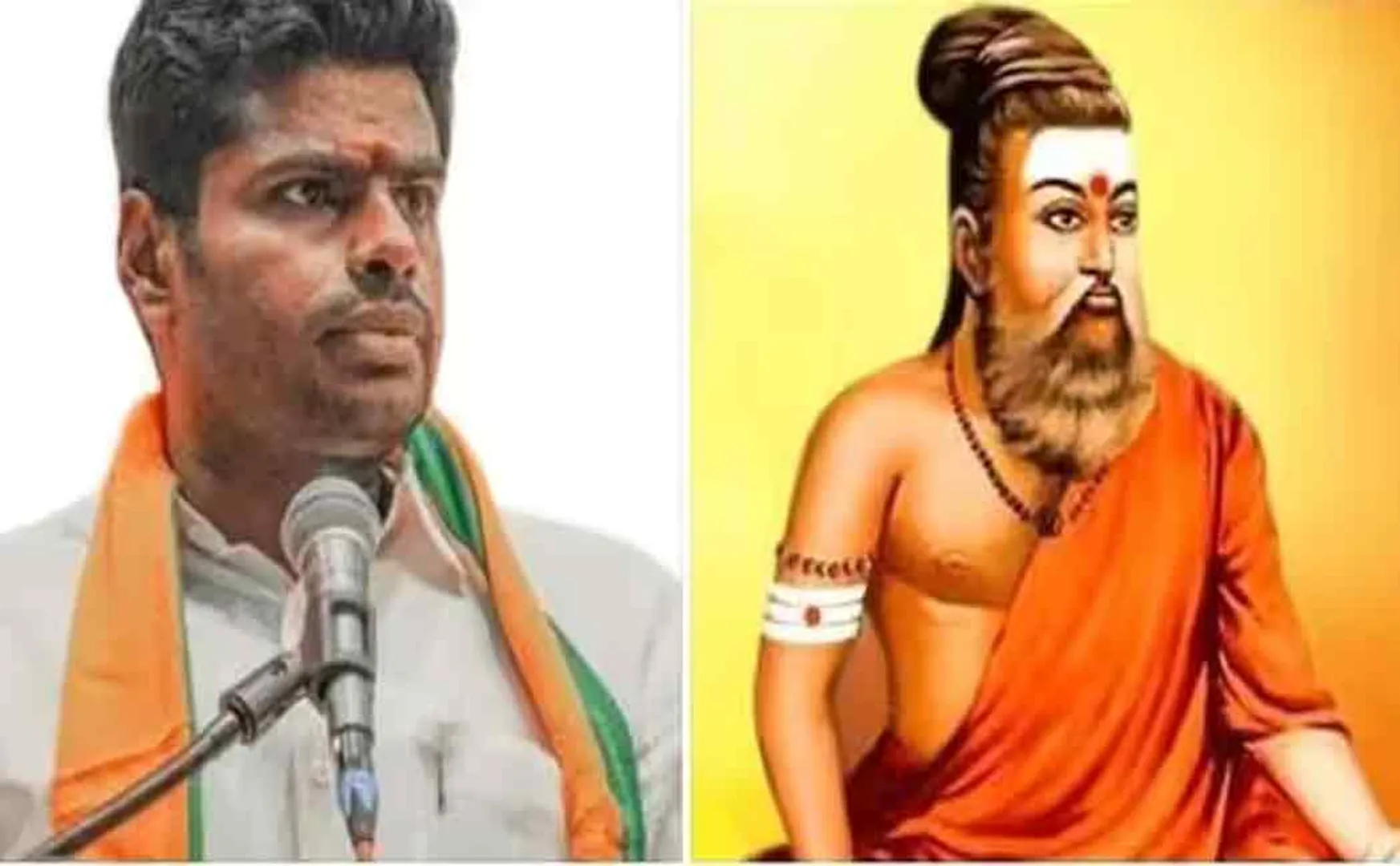 Valluvar dressed in saffron; Kanimozhi Advice for Annamalai