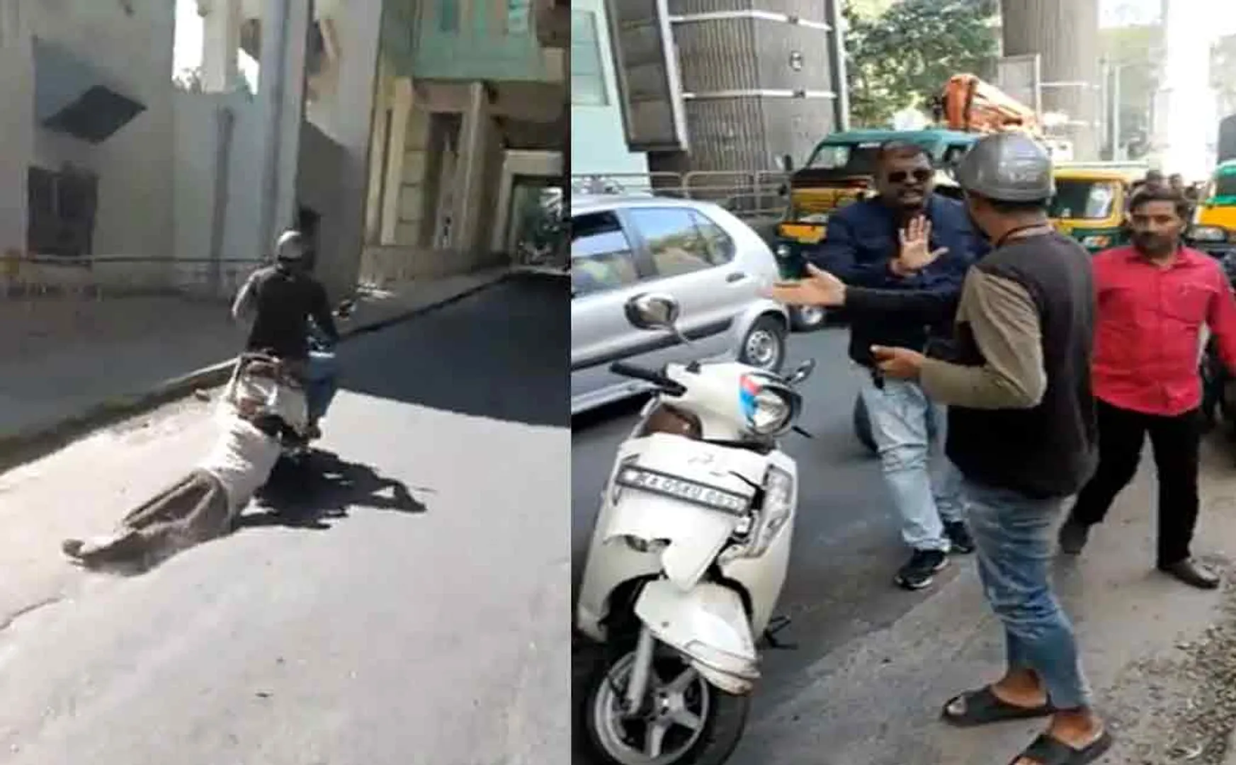 A young man who dragged an old man in a cart; Busy in Bangalore