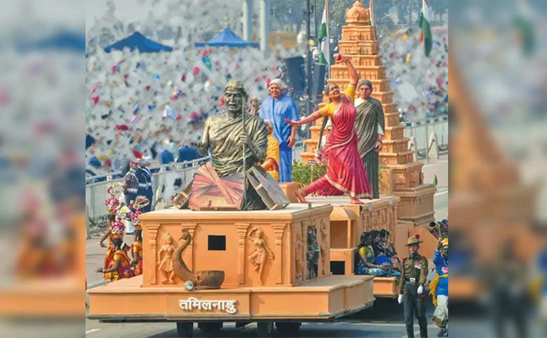 Tamil Nadu government decorative vehicle Republic Day parade centered on women