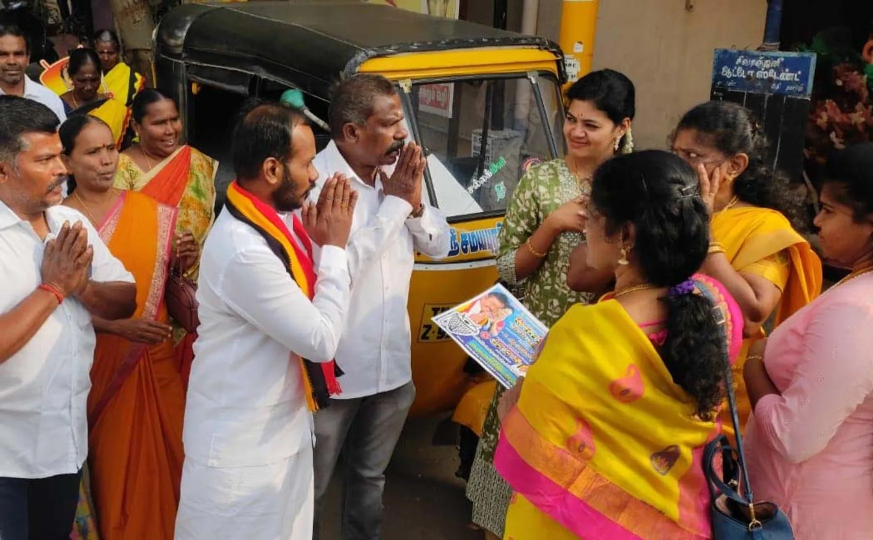 dmdk actively gathering votes in Erode East constituency