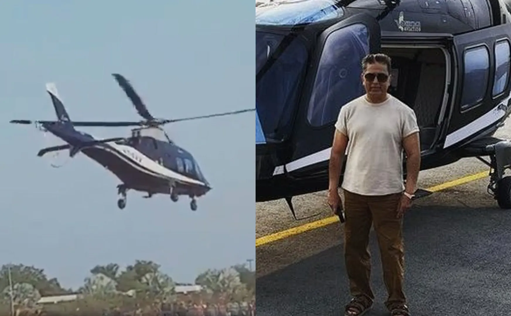 kamalhaasan attend indian 2 shooting by helicopter daily 