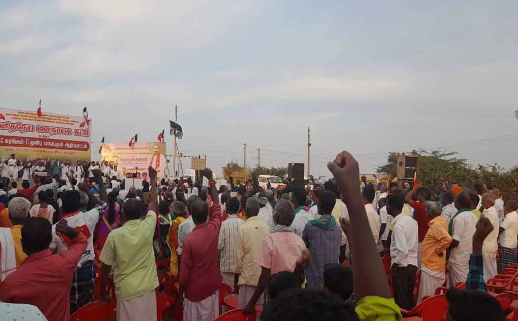 neyveli nlc issue people request to permanent  job guarantee 