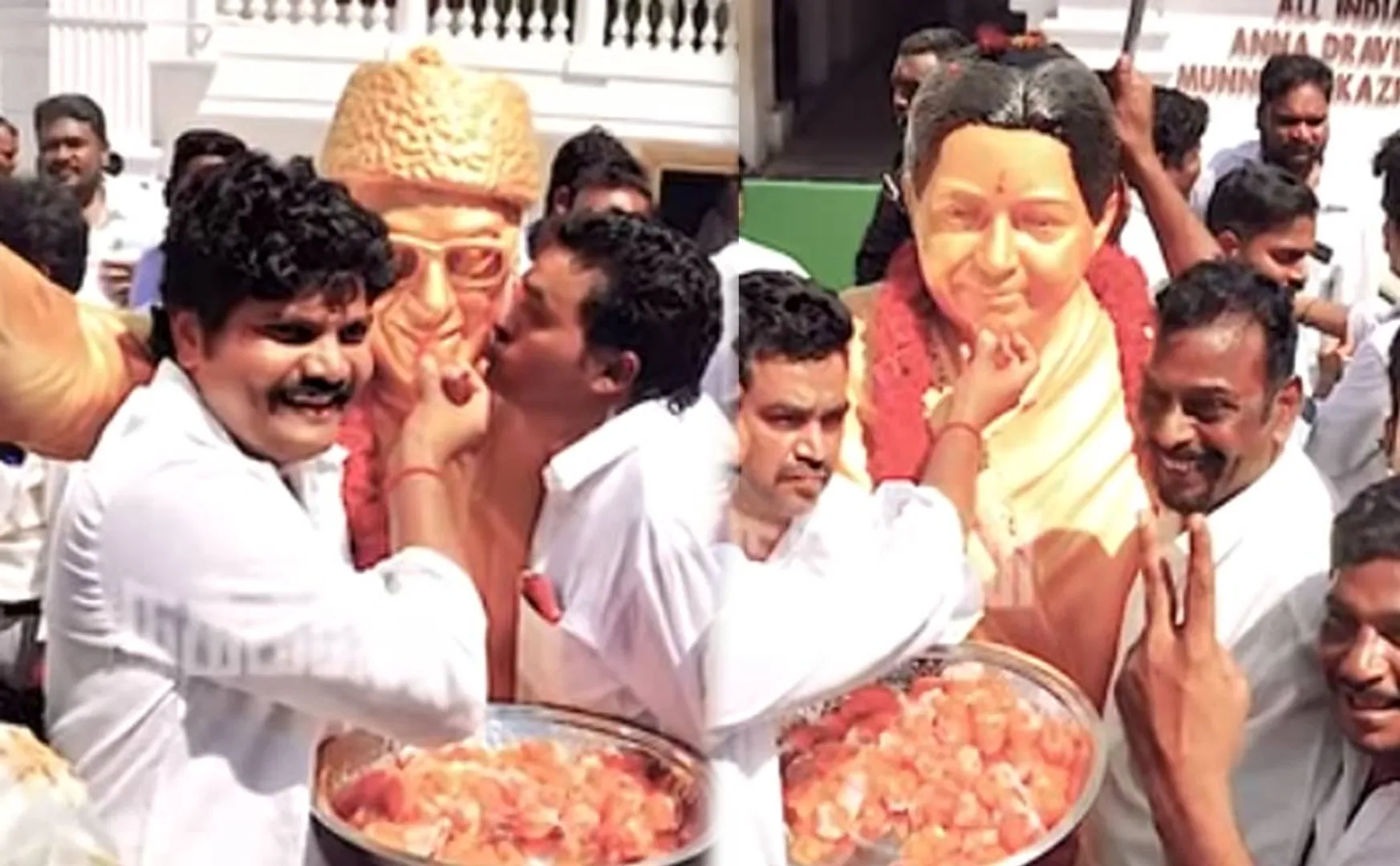 party members celebration at AIADMK office