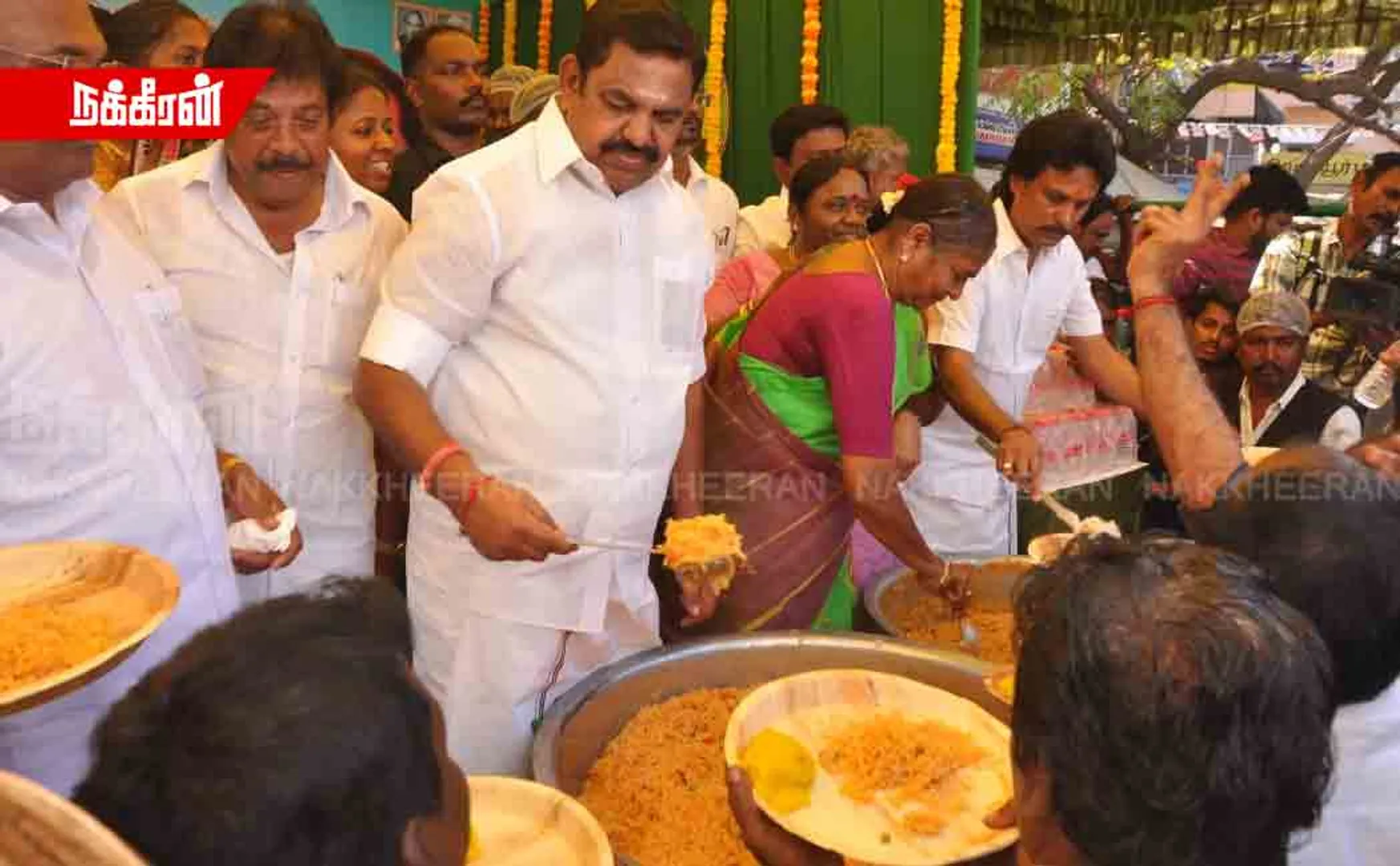 75 kg cake, biryani, medical camp; AIADMK office there