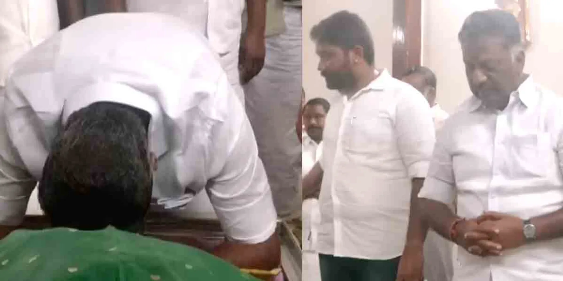  Ops cried clutching his mother's feet