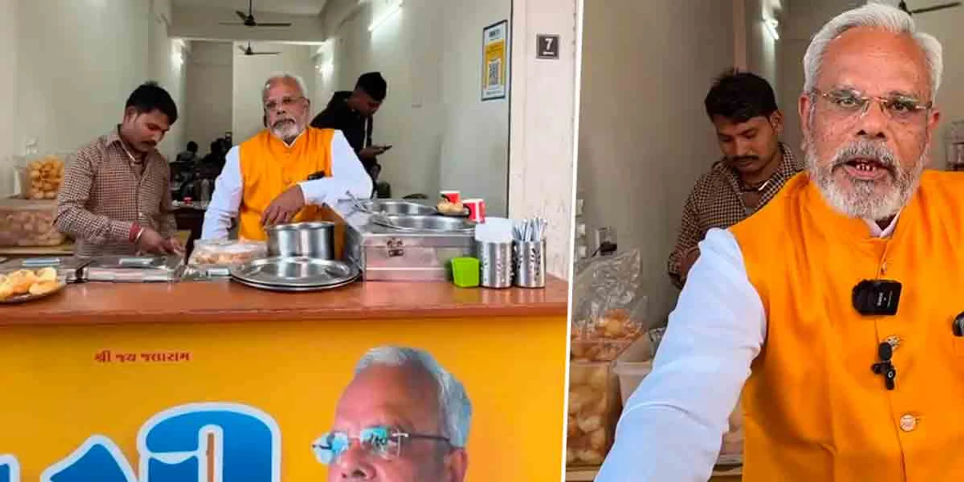  Panipuri shop owner look like modi