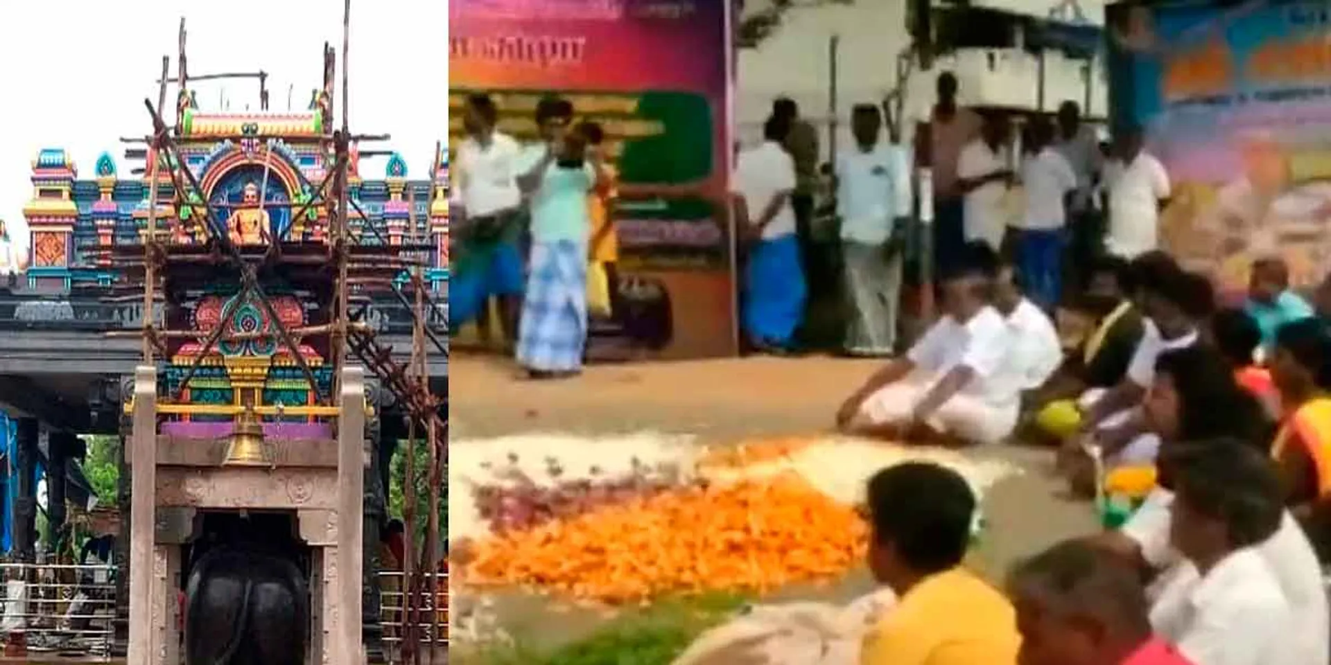 Denial of permission to hold the festival; protest by throwing cut nuts on the road for alms