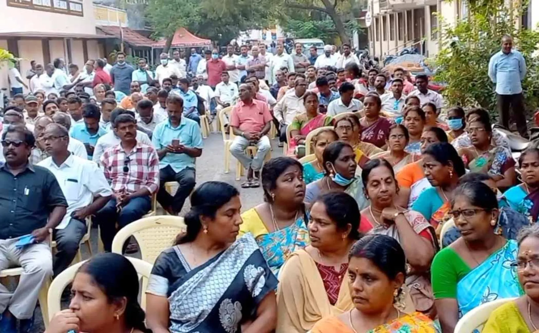 Government employees struggle demanding  re-implementation old pension scheme.