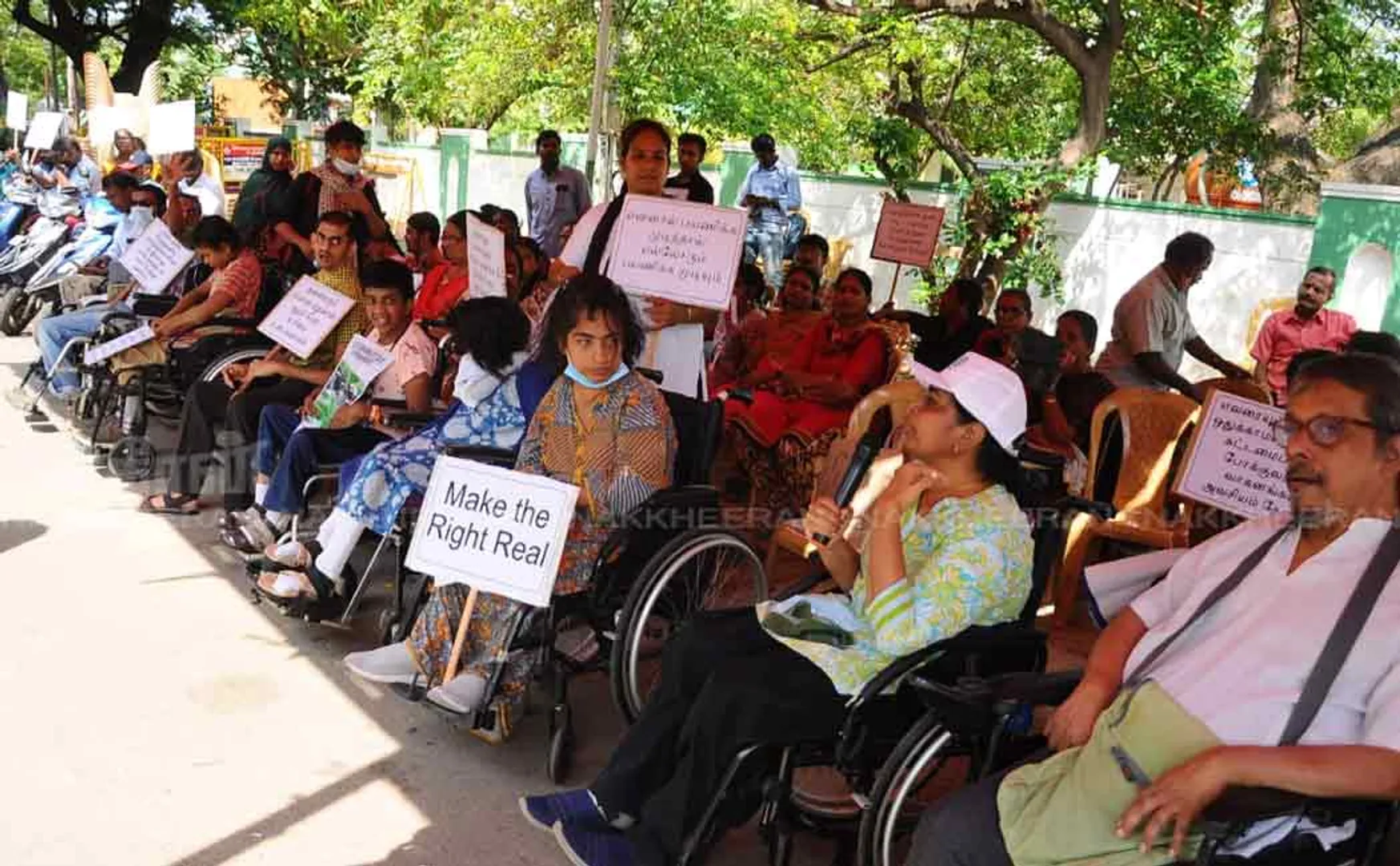 differently abled persons issue at chennai egmore rajarathinam stadium 