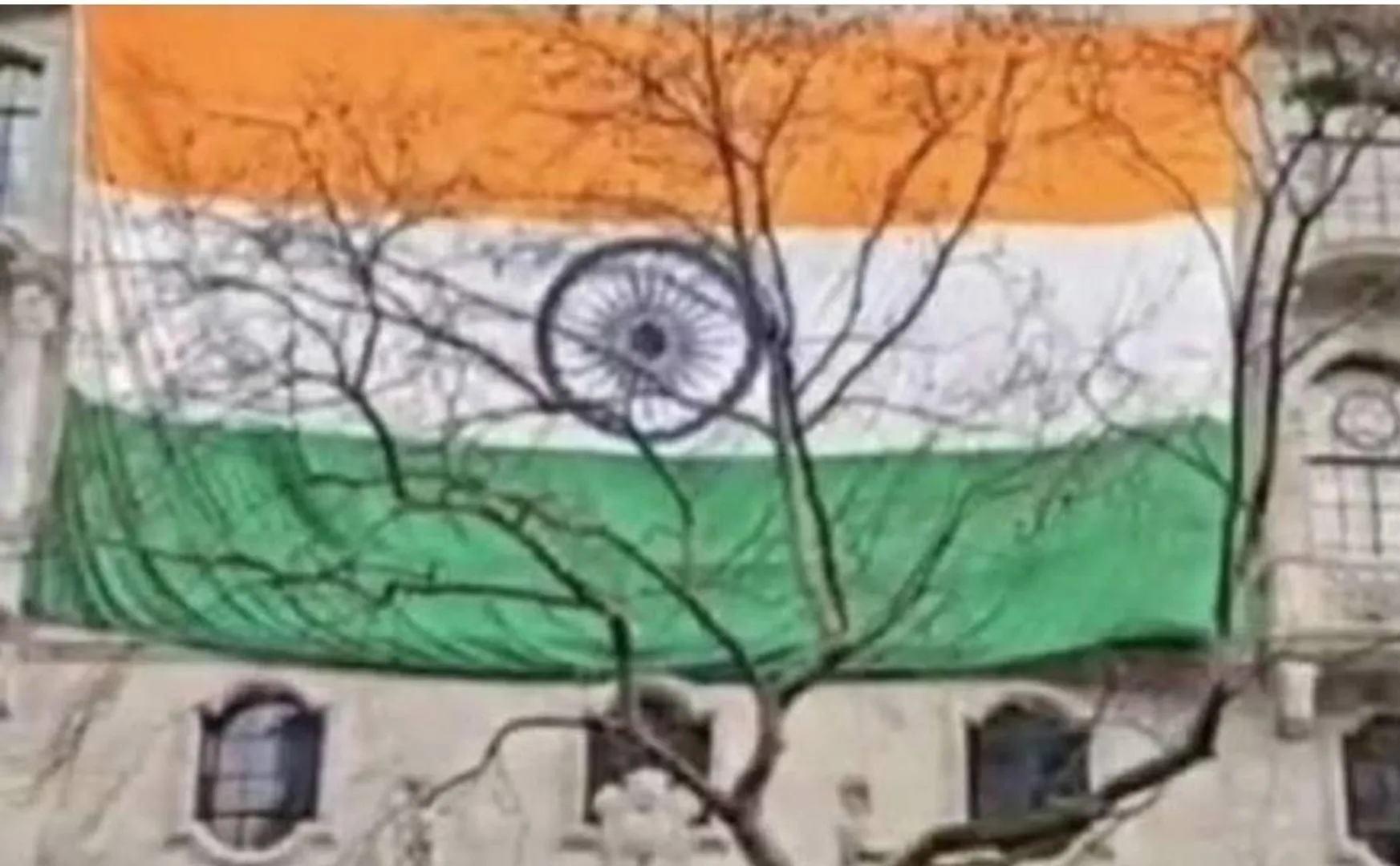 National Flag was hoisted again at the Indian Embassy in London