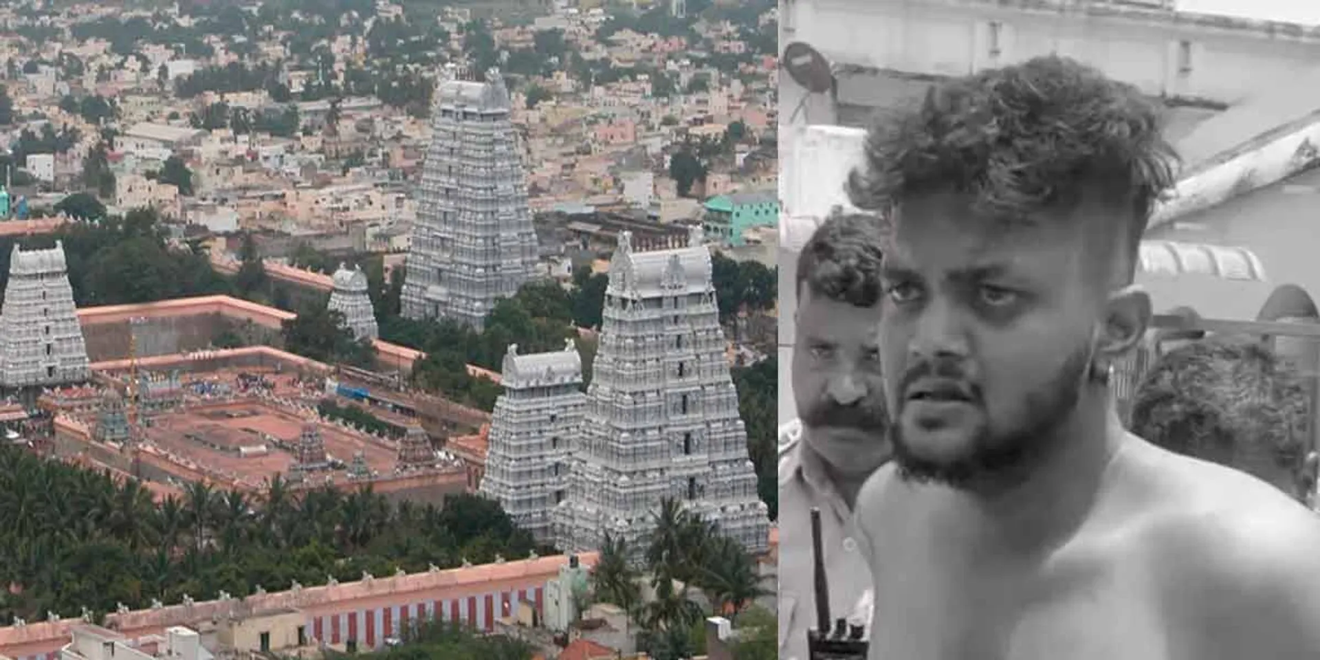 A drunken man entered the temple with a knife; Bustle at Annamalaiyar temple