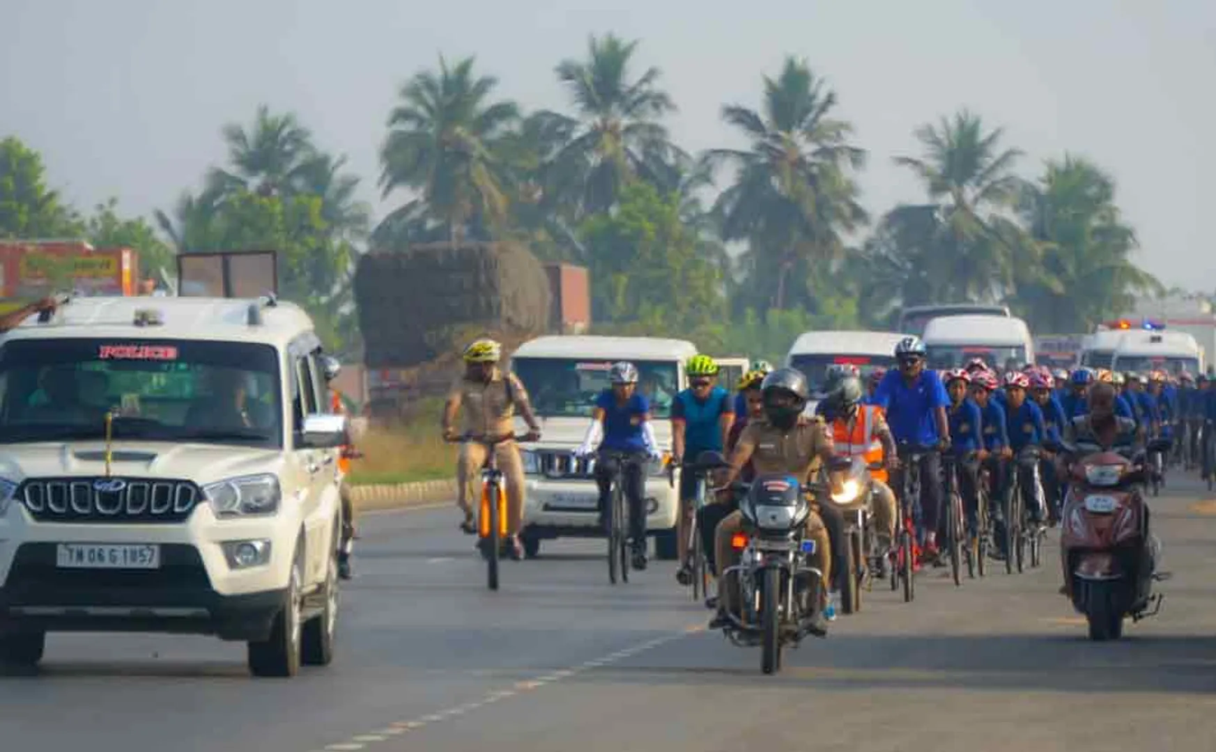 tamil nadu women police golden jubilee celebration cycle rally in trichy