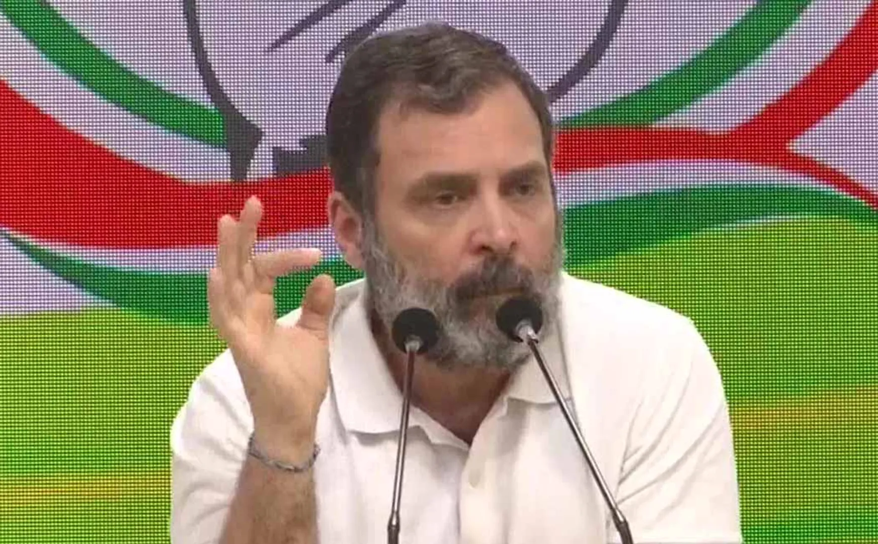 rahul gandhi press meet bjp modi and adani