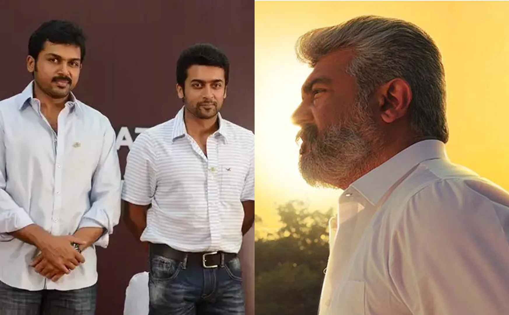 suriya and karthi visits ajith at his home for ajith father passed away 