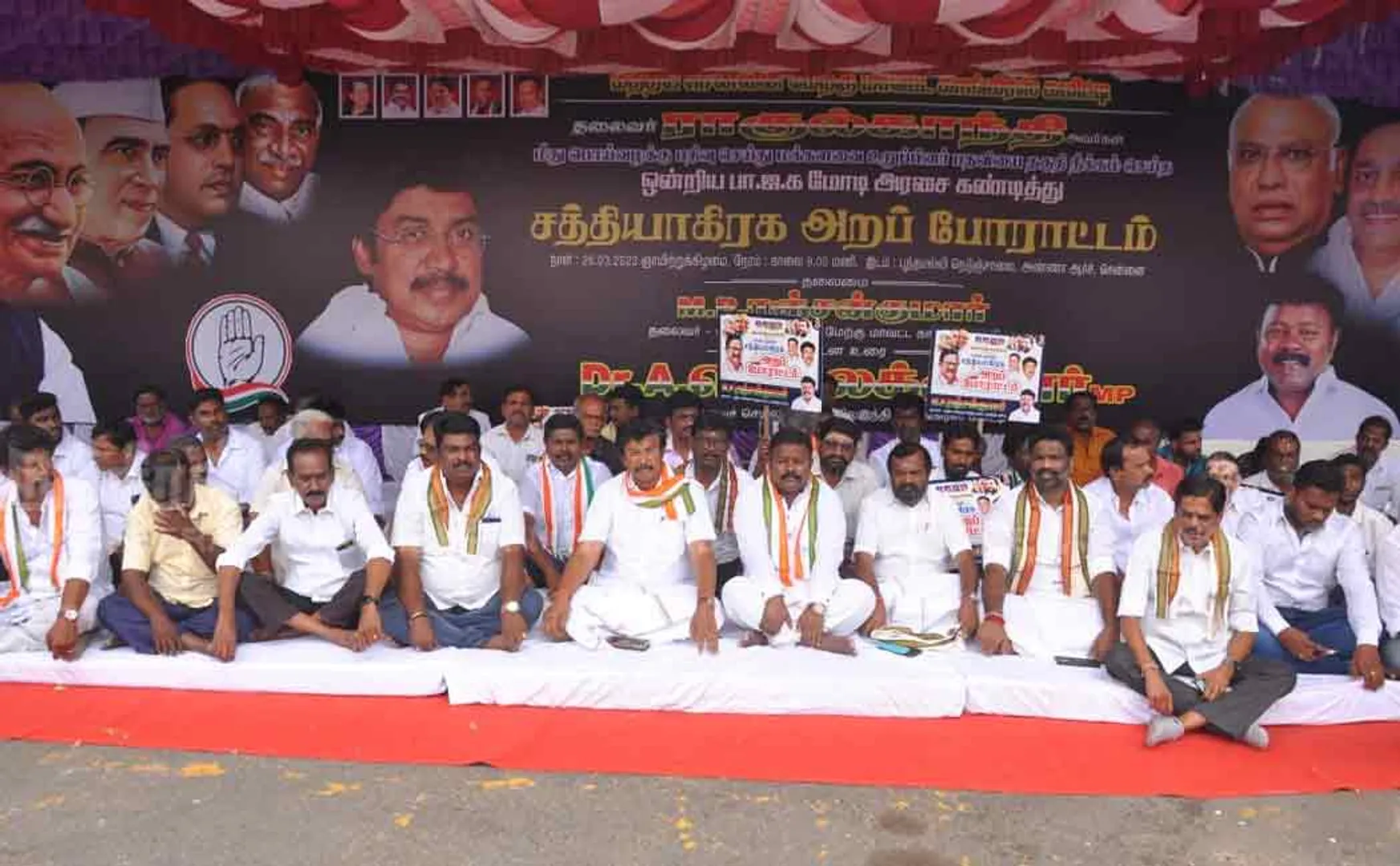 congress party satyagraha due to rahul gandhi disqualification