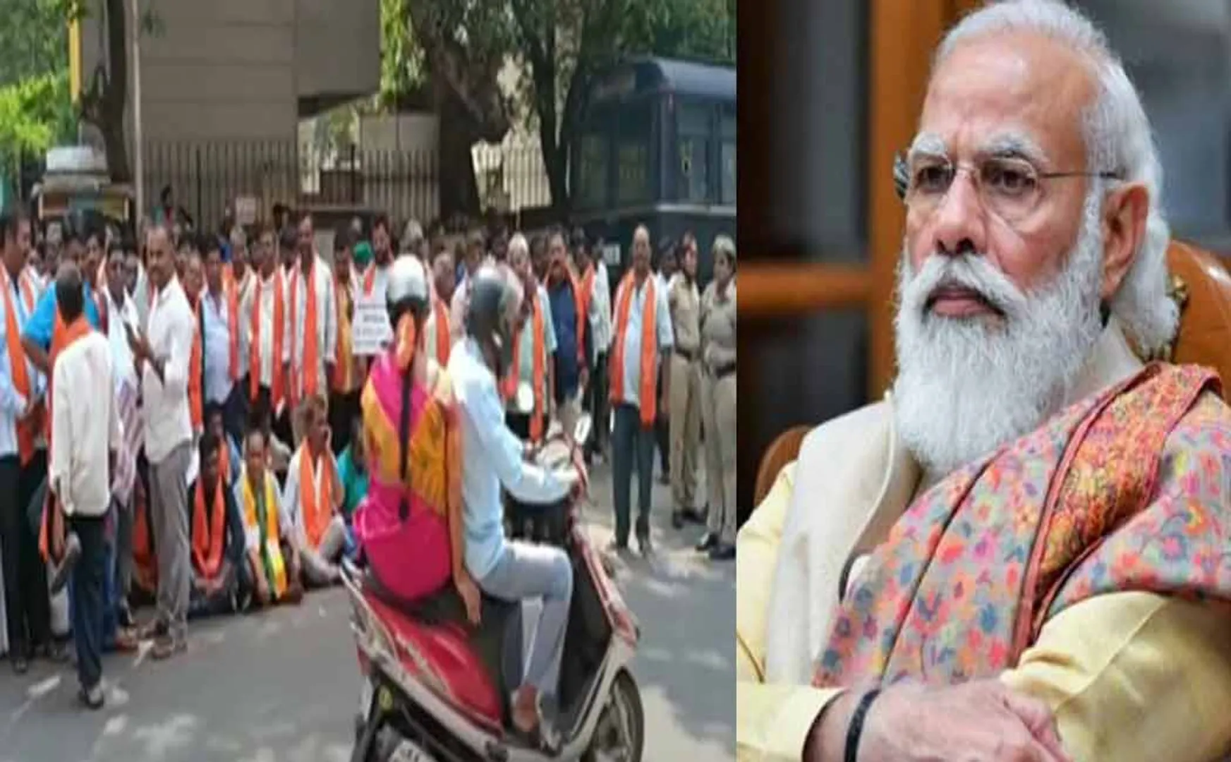 Party workers protest in front of BJP office; Leadership in crisis!