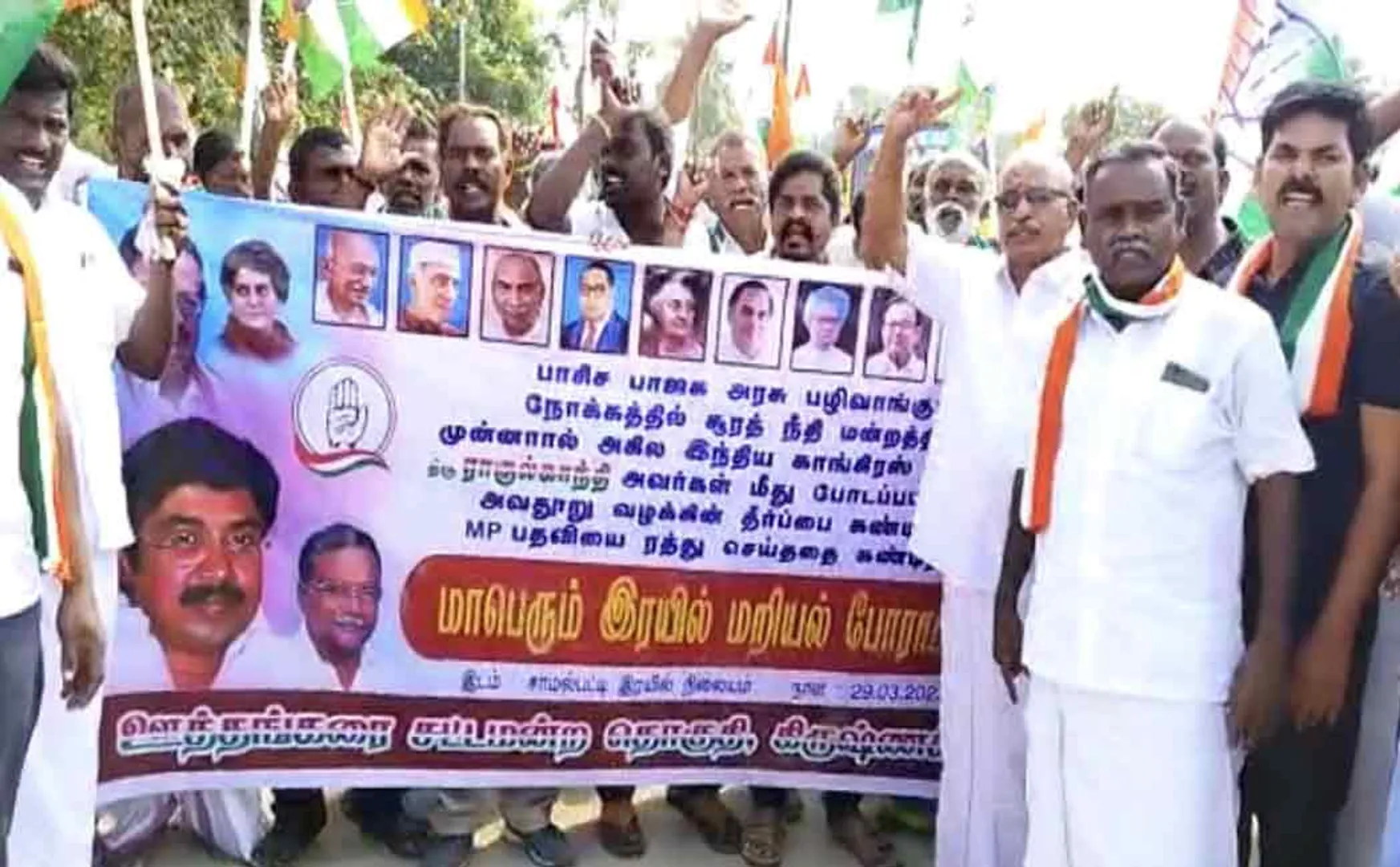 rahul gandhi disqualification issue reflected in krishnagiri congress people 