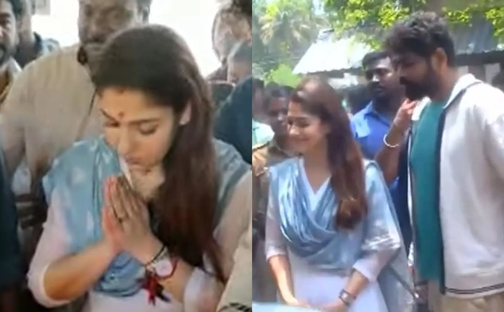 Nayanthara Vignesh Shiva visit kumbakonam temple 