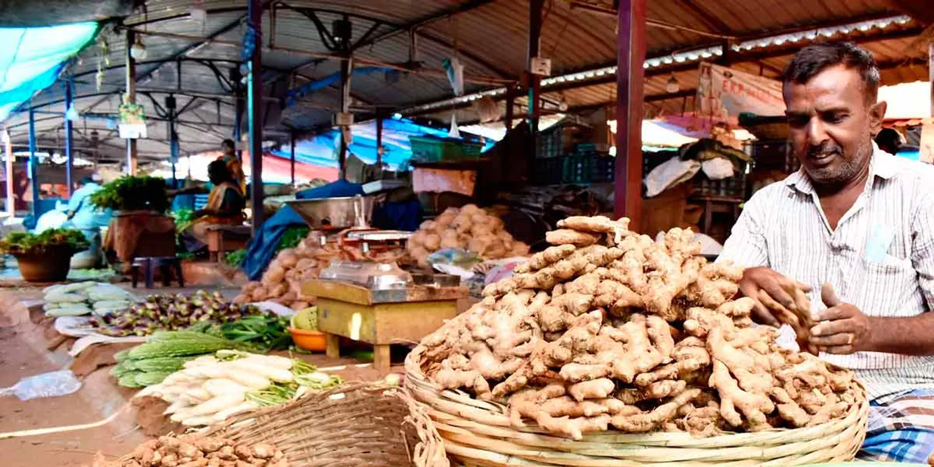  Price of ginger and beans in the vegetable Erode market