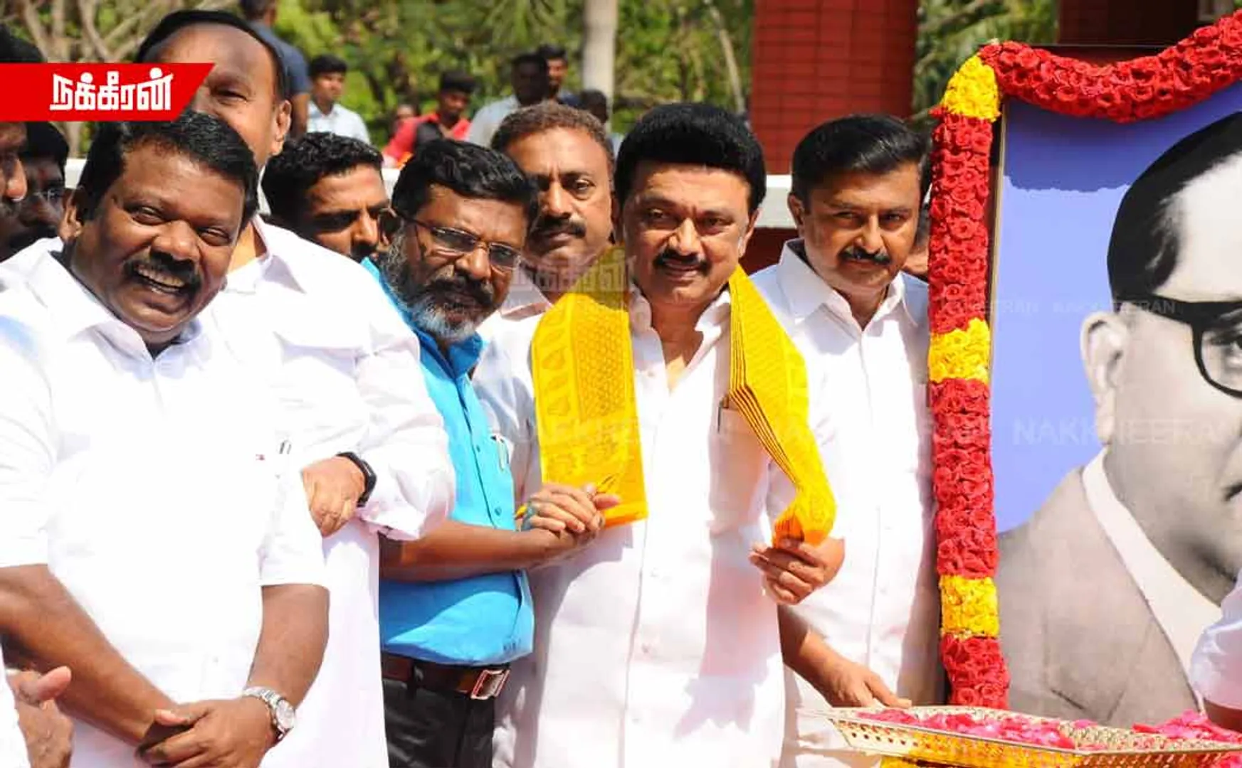 Ambedkar Birthday Tribute to Chief Minister (Photos)