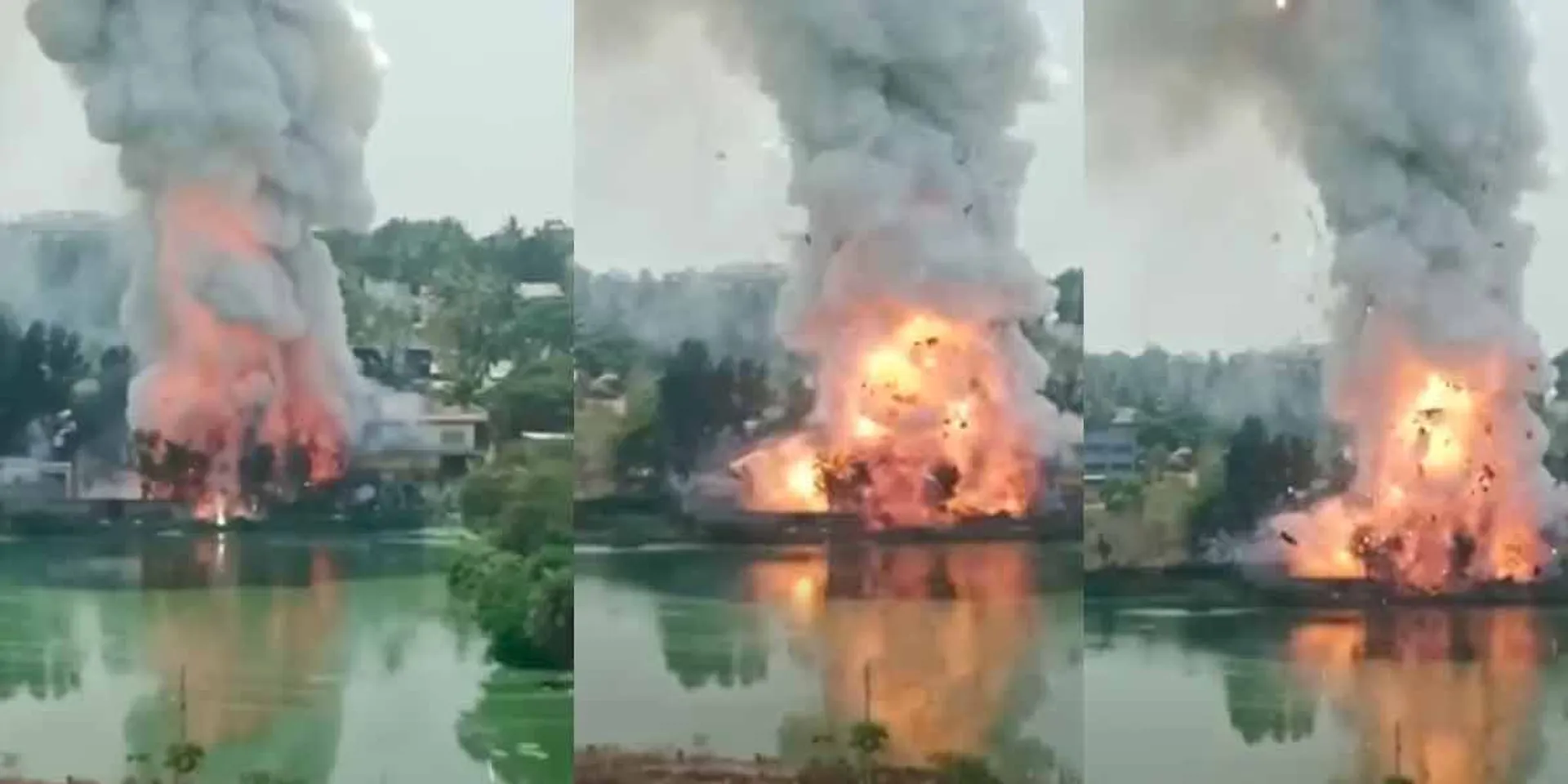 Horrible explosion in firecracker factory; video goes viral