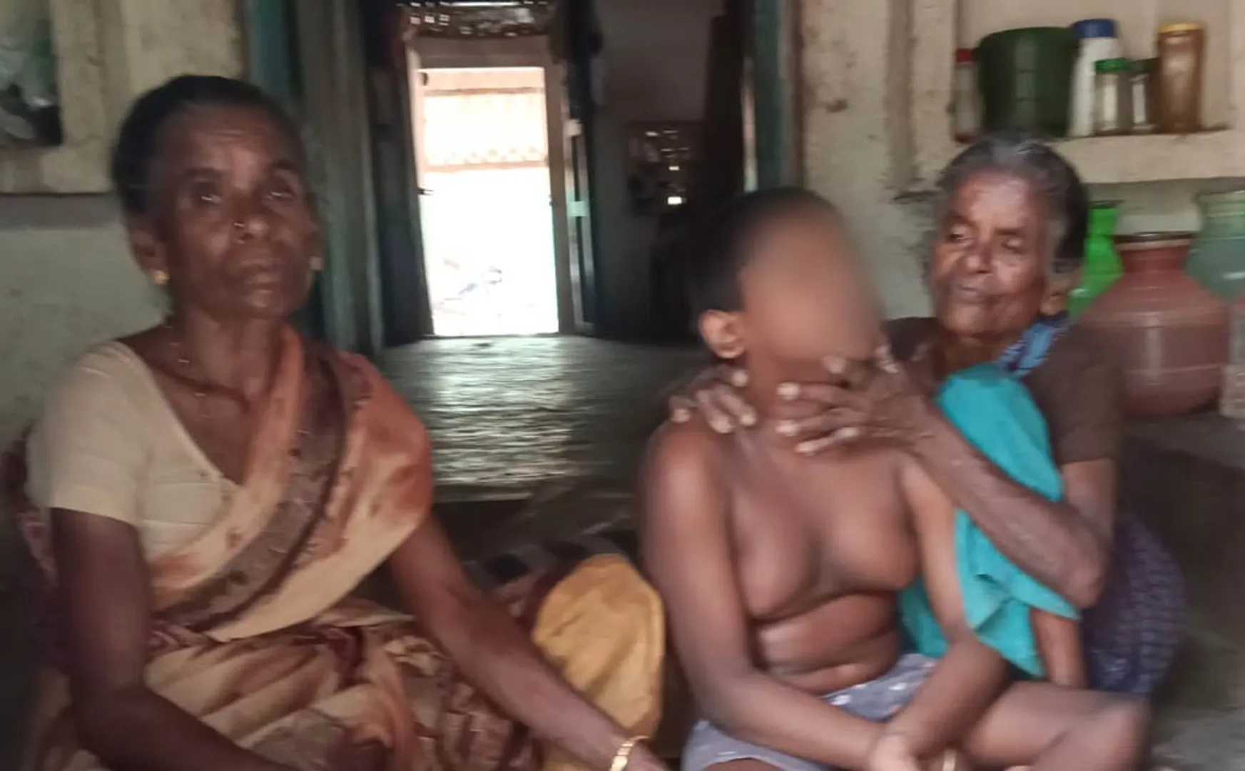 Elderly women who are left with handicap grandson without electricity