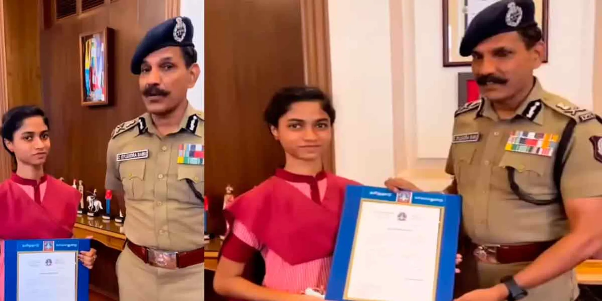 "There are only three people in Tamil Nadu; This is not an ordinary thing'' - DGP of Tamil Nadu praised the student Nandini in person