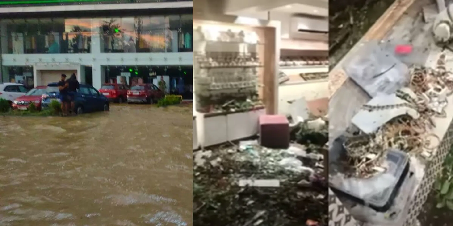 Floods entered the jewelery shop; jewels worth 2.5 crores were washed away causing excitement