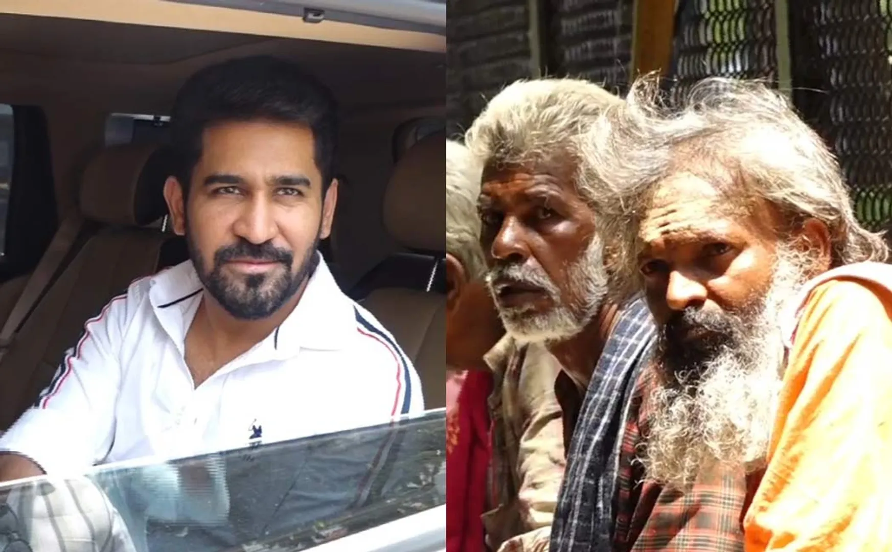 vijay antony meets beggers 