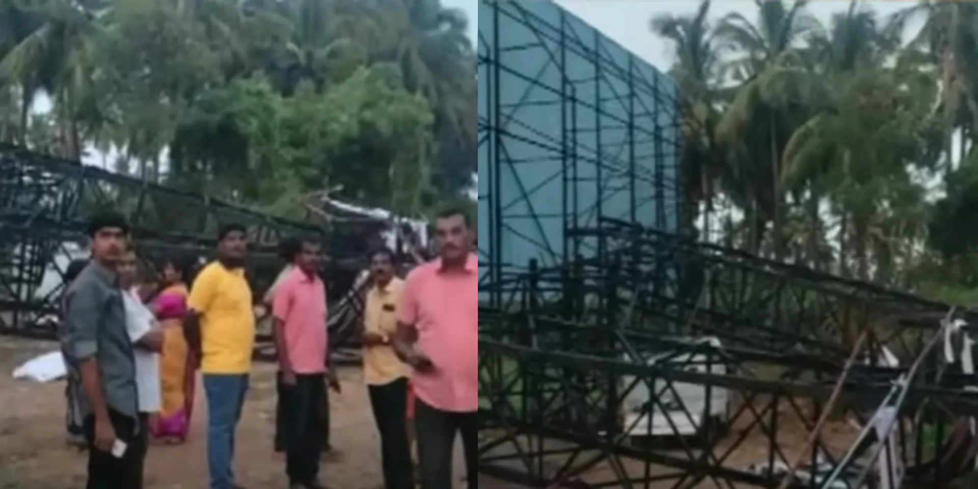  Giant Advertising Banner Falling Accident; 3 people lost their lives