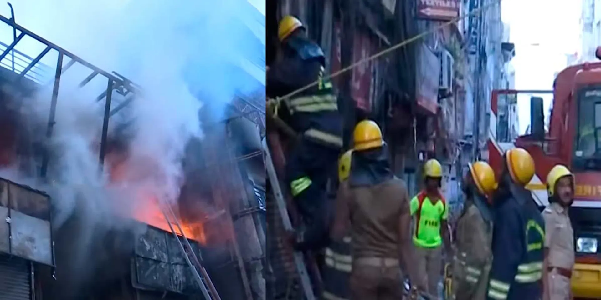 A fire at a commercial complex; Chaos in Chaukarpet