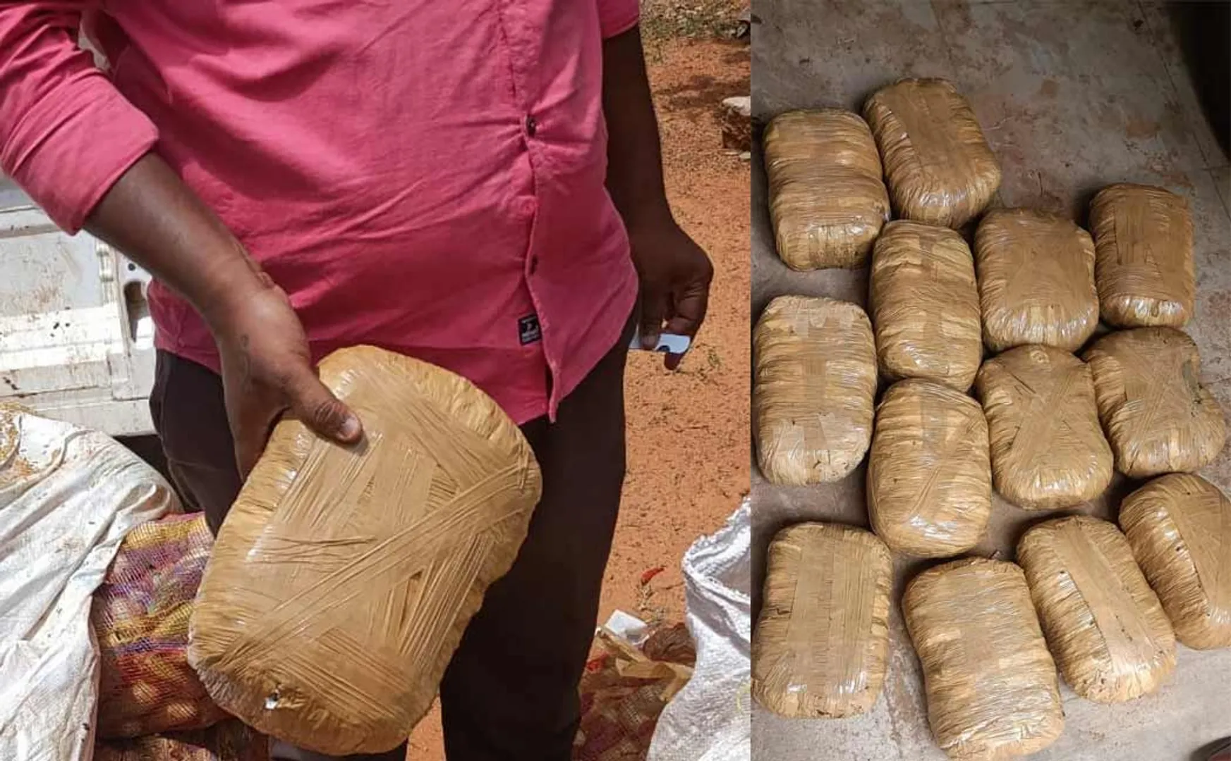 cannabis smuggling in Andhra vegetable vehicle in Pudukkottai