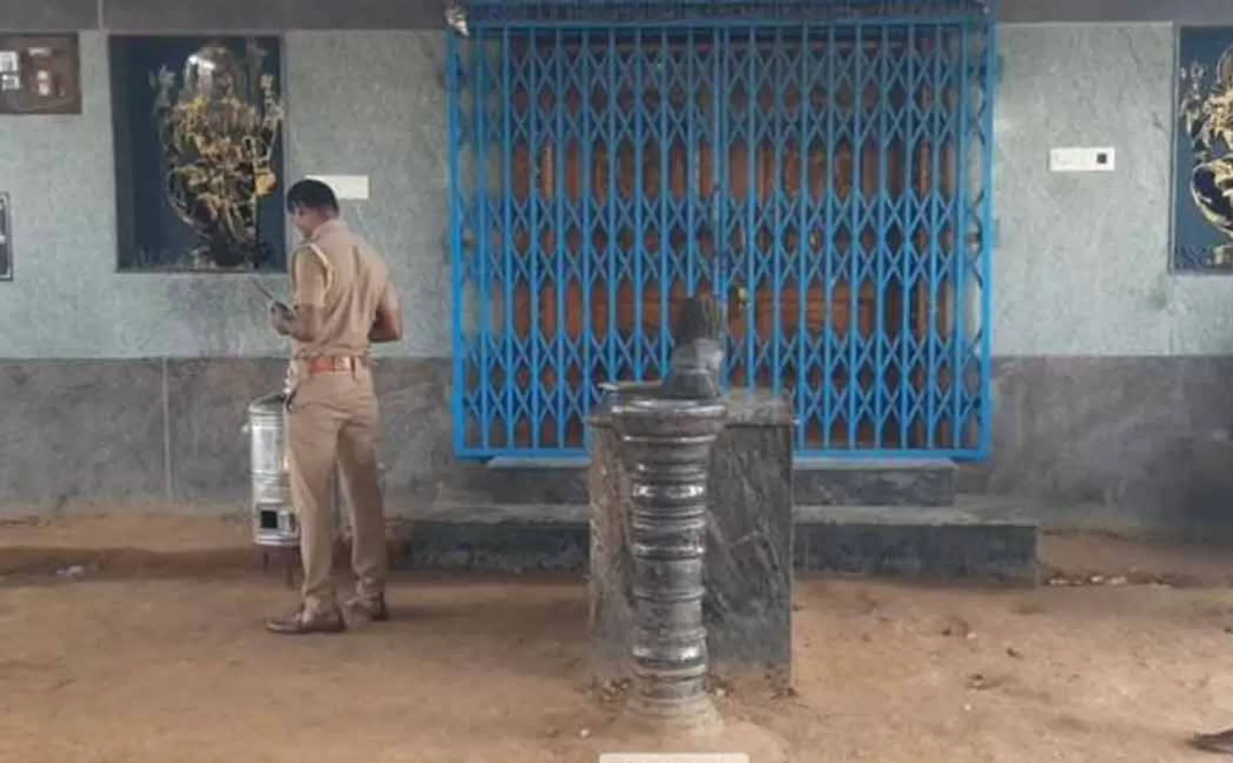 Temple rock breaking and theft in Dharmapuri