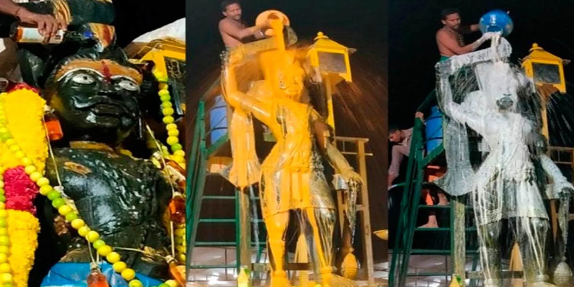 Alcohol Abhishekam for Sangi Karuppasamy