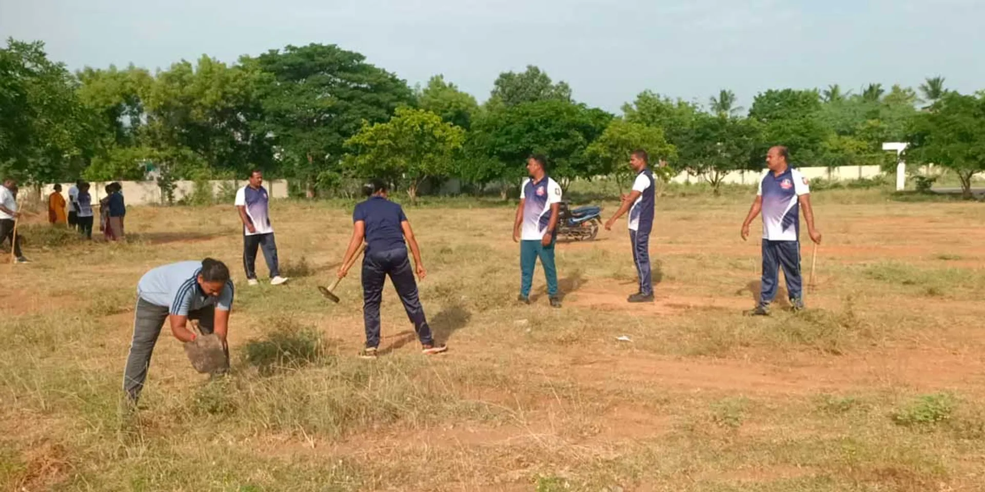 The police cleaned the ground of the Government Girls School