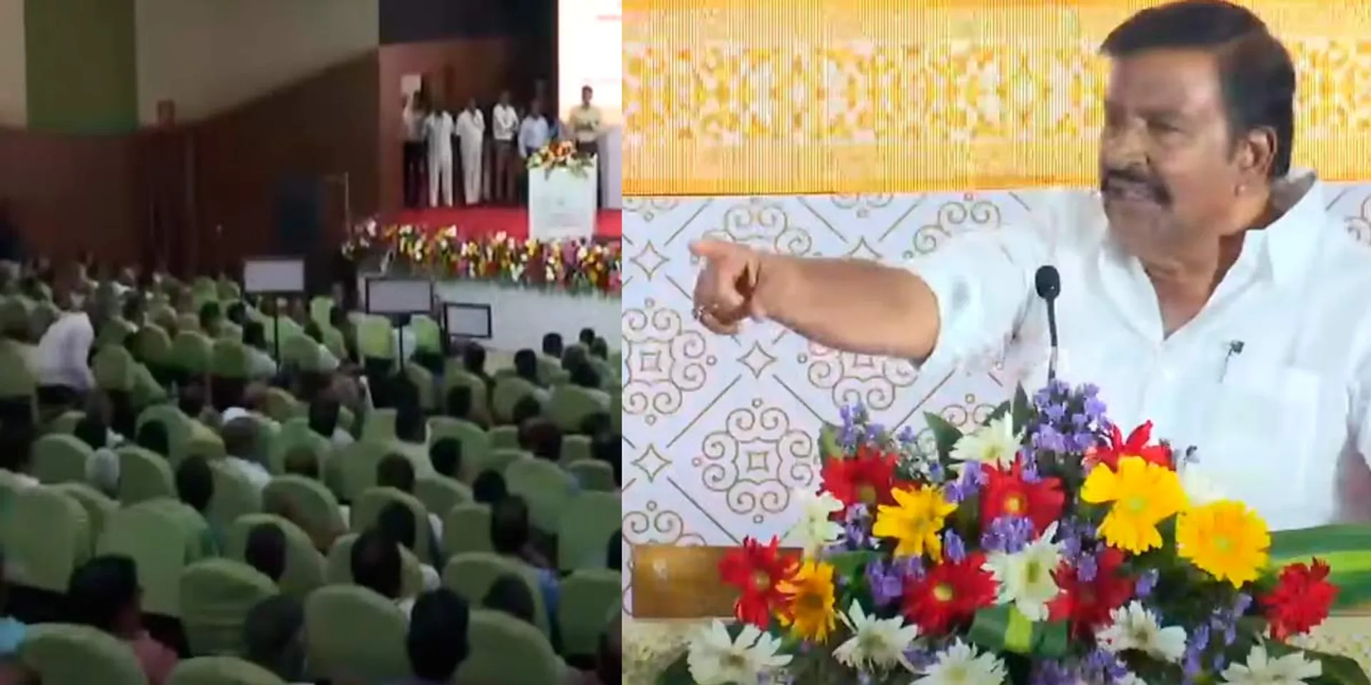 Minister K.N. Nehru gave a dose to an officer who fell asleep