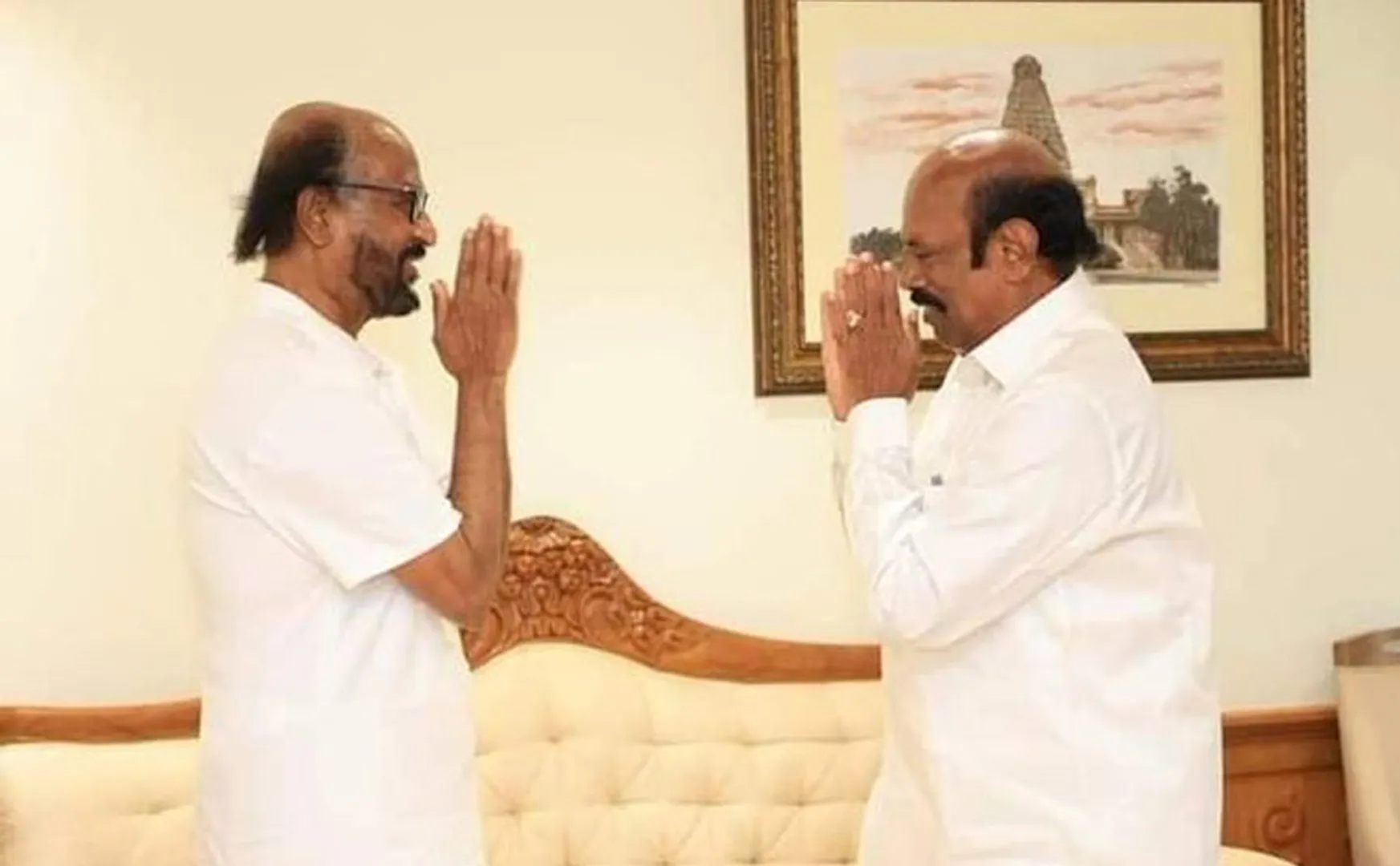 minister evvelu meets rajinikanth 
