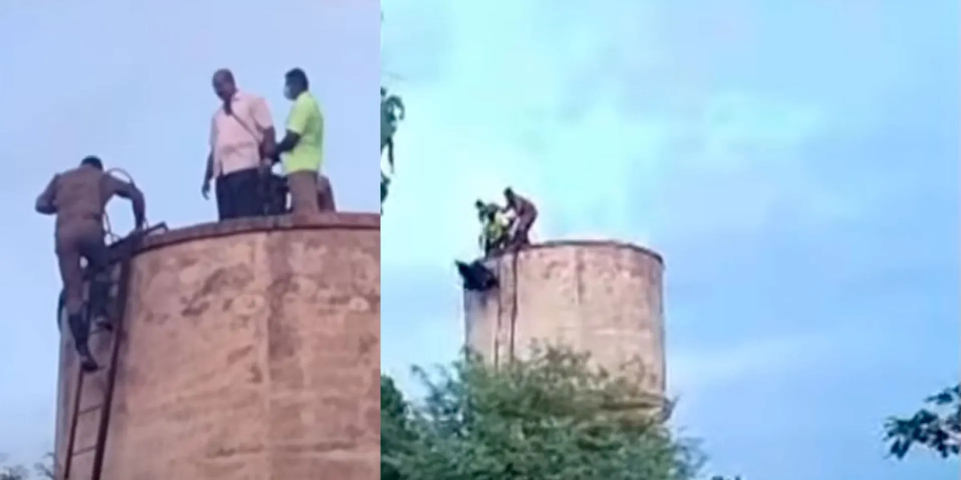 being locked in a water tank; Police in shock