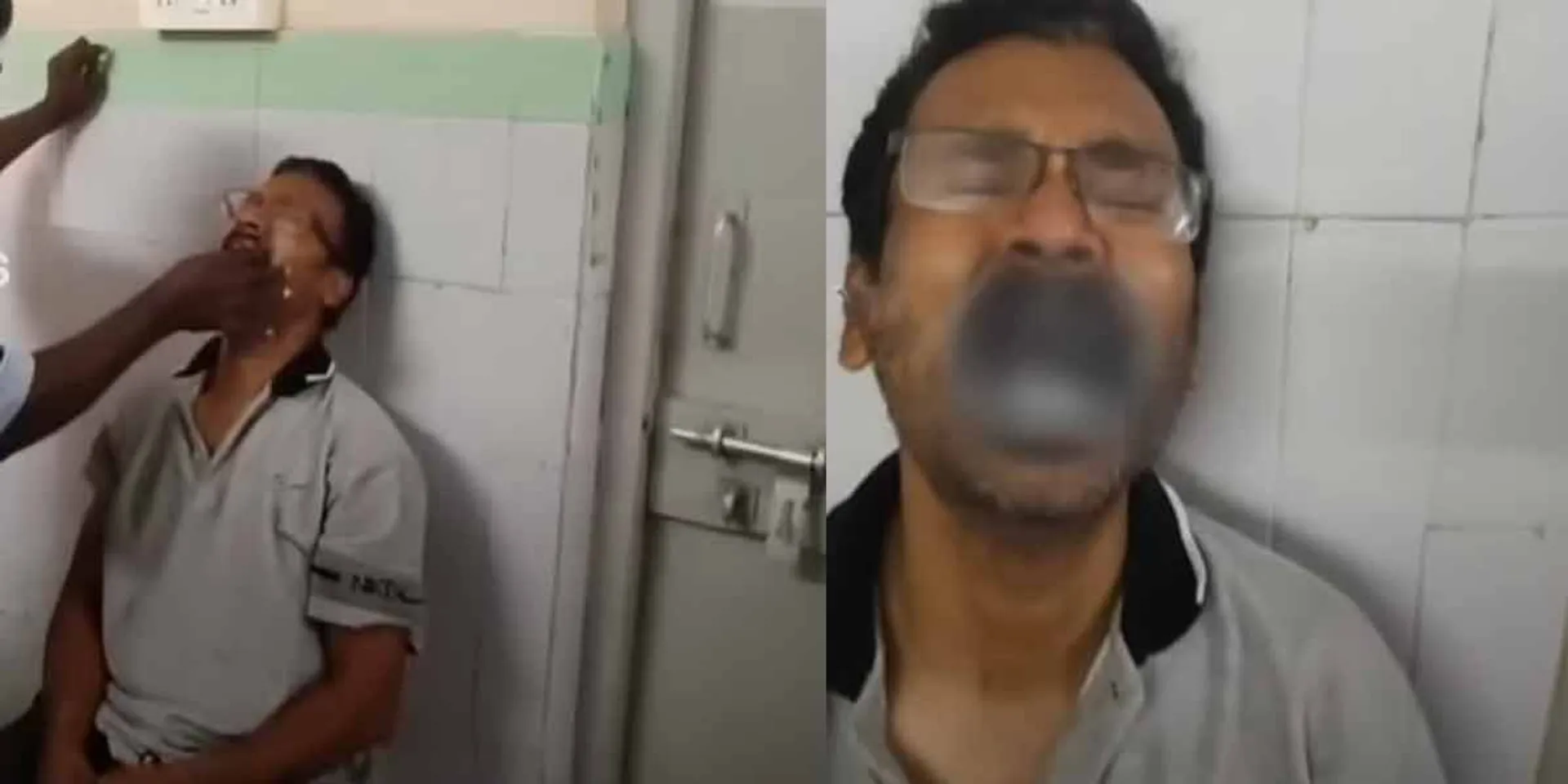 The husband tried to kiss her to stop the fight; The wife who bit her tongue and spit it out